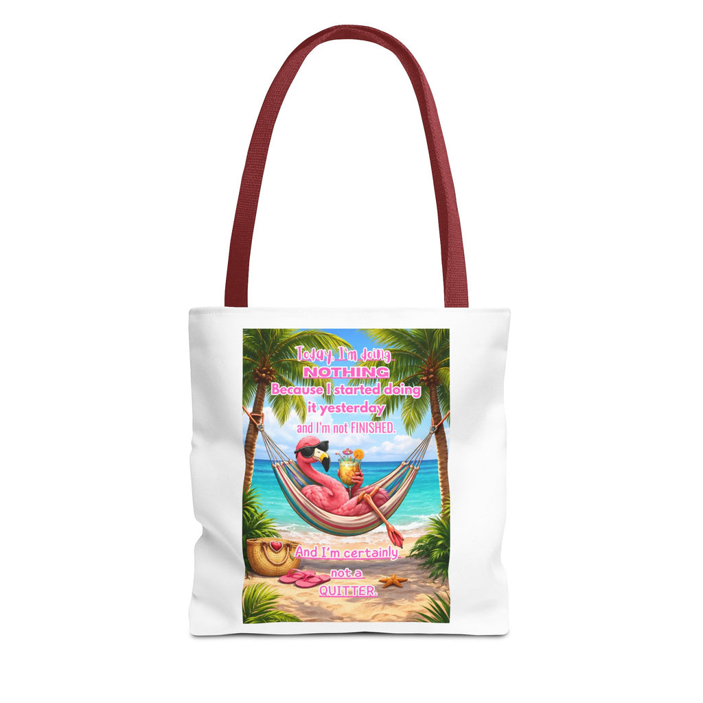 Beach Tote Bag – Relaxing Hammock Design with Funny Quote