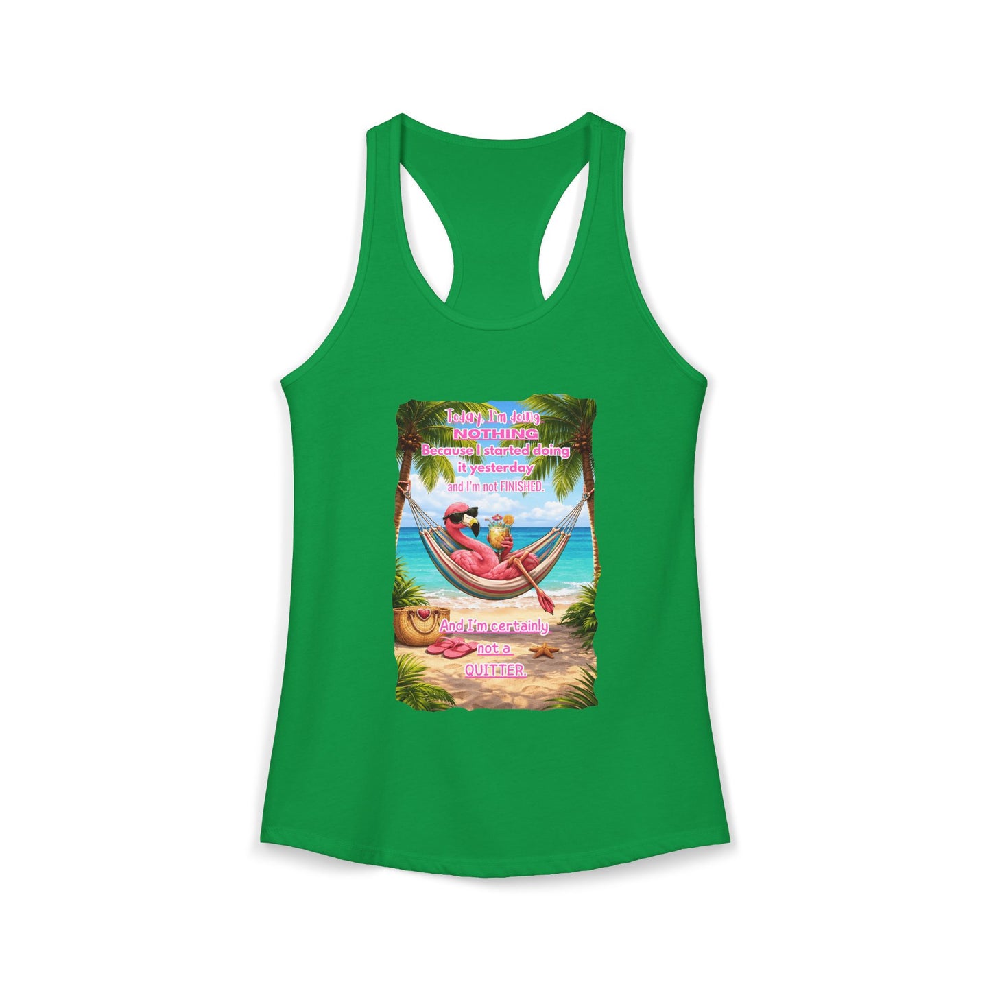 Today I Am Doing Nothing Women's Racerback Tank - Funny Lazy Day Beach / Lake