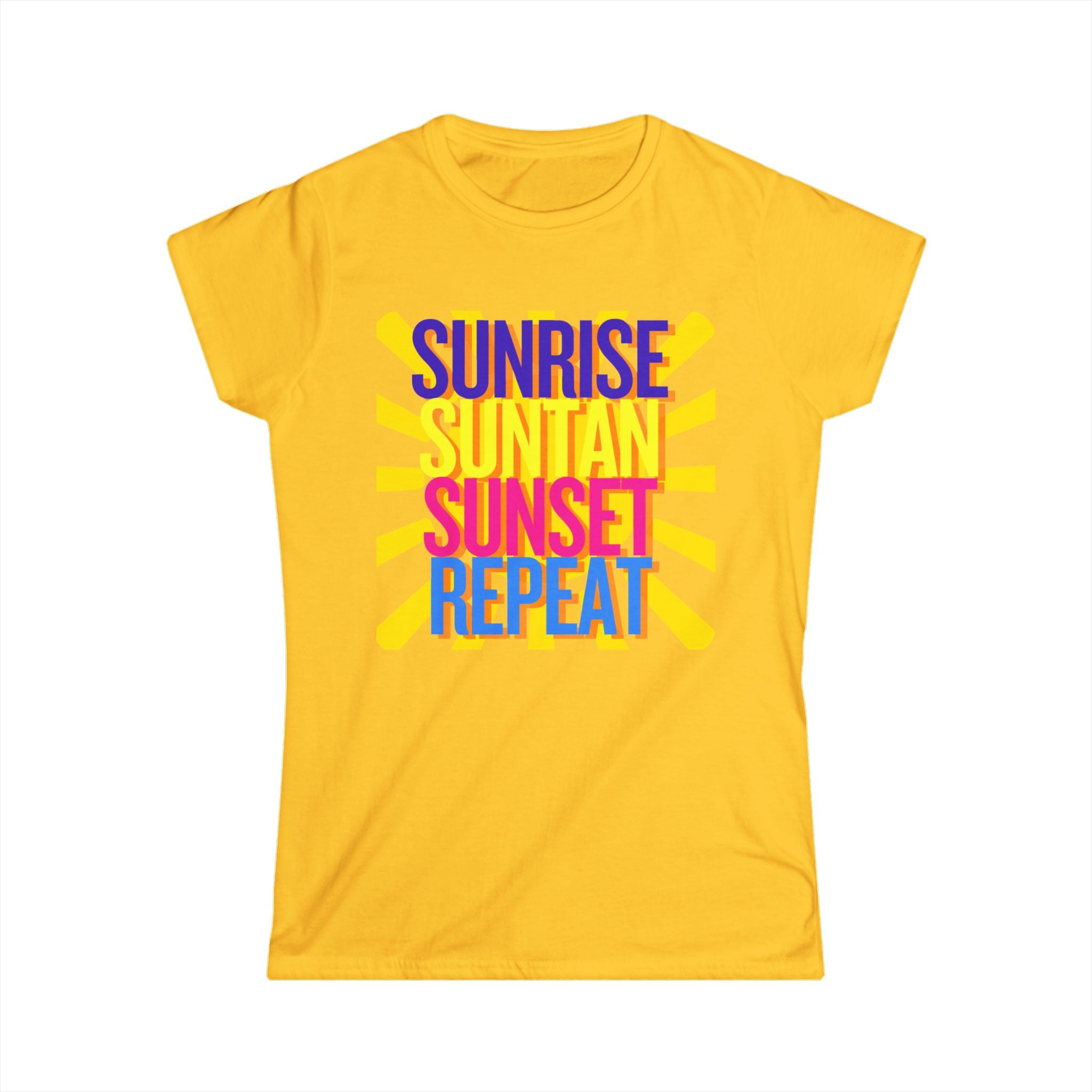 Sunrise Sunbake Sunset Repeat Women's Tee - Beach Vibes Shirt