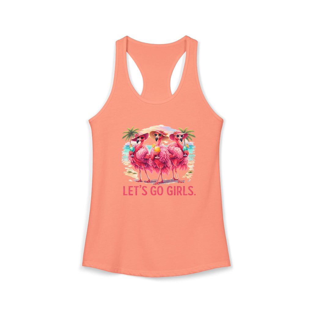Let's Go Girls Flamingo Women's Racerback Tank - Tropical Beach Tank Top