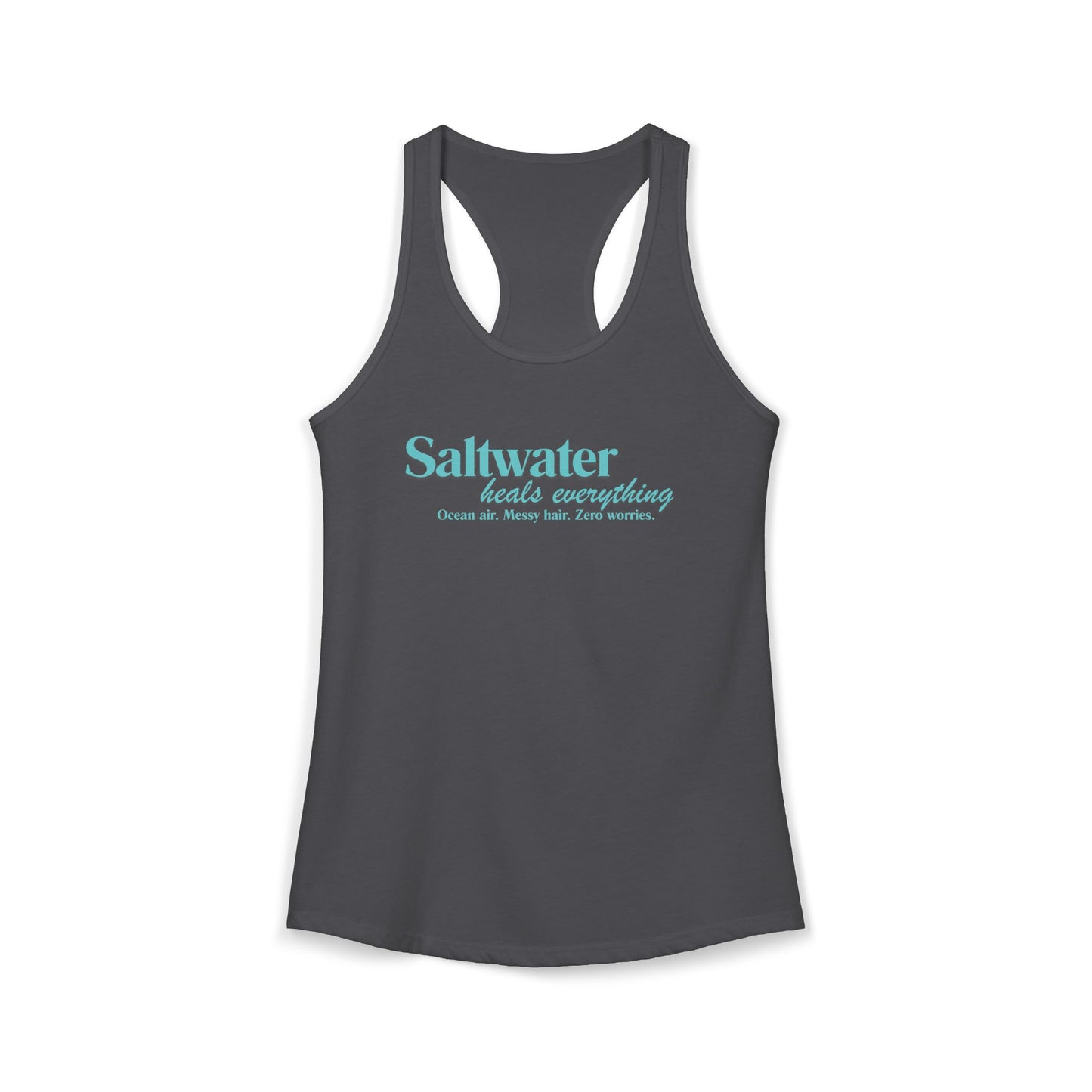 Saltwater Heals Everything Women's Racerback Tank - Beach Coastal Graphic