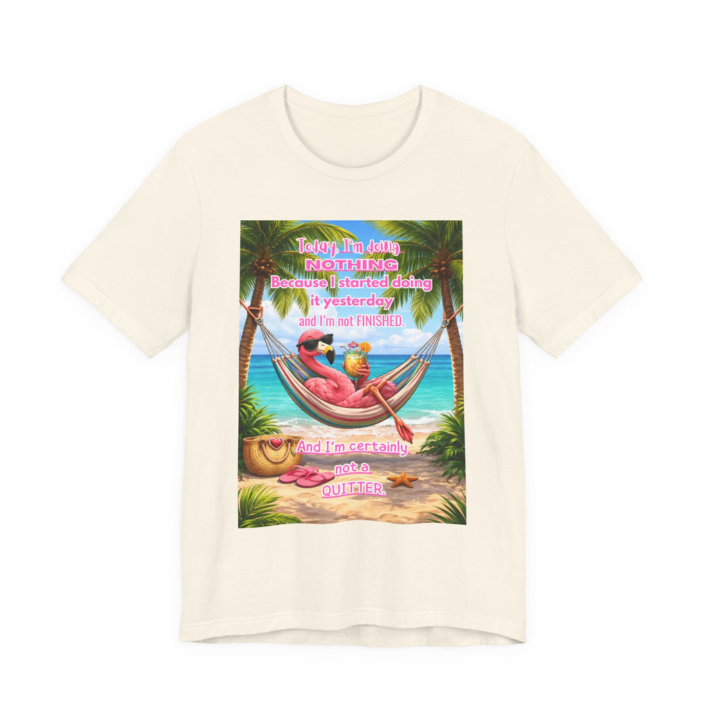 Relaxing Flamingo Hammock T-Shirt – Funny Lazy Day Unisex Tee