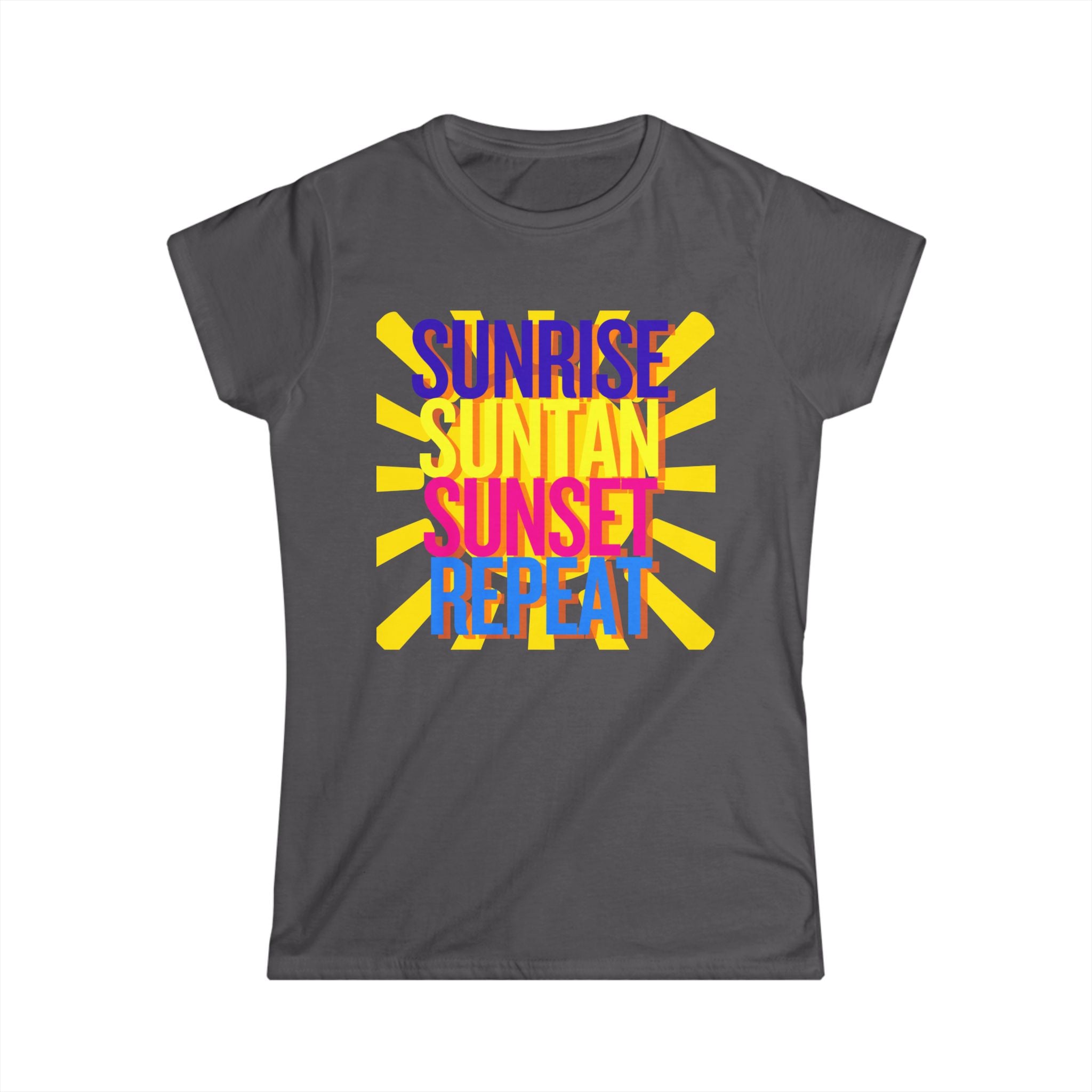Sunrise Sunbake Sunset Repeat Women's Tee - Beach Vibes Shirt