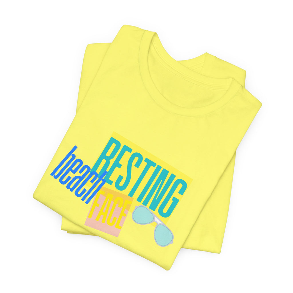 Resting Beach Face Unisex Tee — Funny Summer Vacation T-Shirt with Sunglasses Graphic