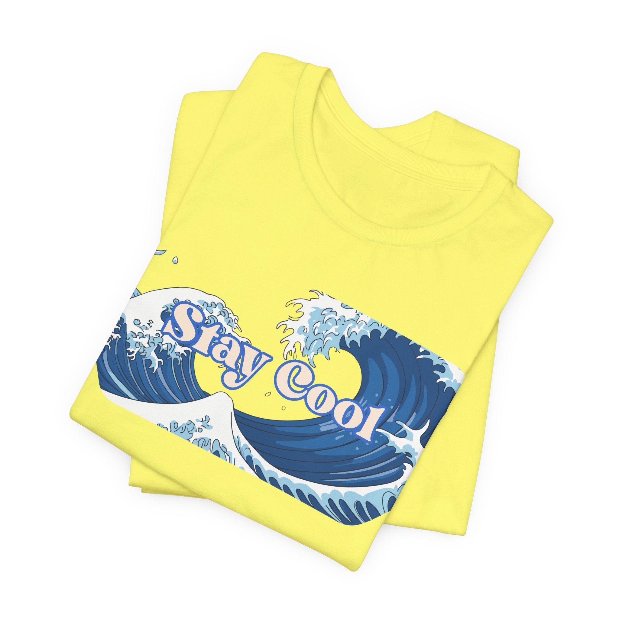 Stay Cool Wave T-Shirt - Vintage Japandi Ocean Graphic Unisex Tee