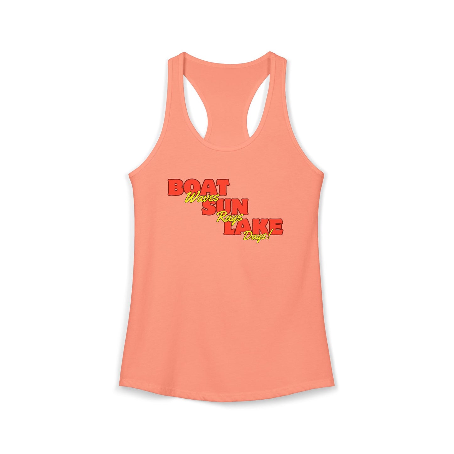 Women's Ideal Racerback Tank Boat Sun Lake Vibes
