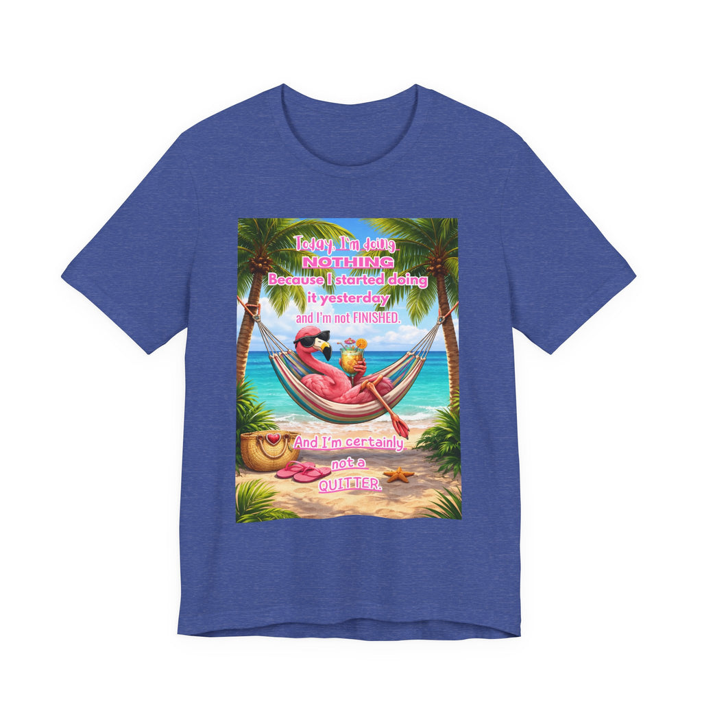 Relaxing Flamingo Hammock T-Shirt – Funny Lazy Day Unisex Tee
