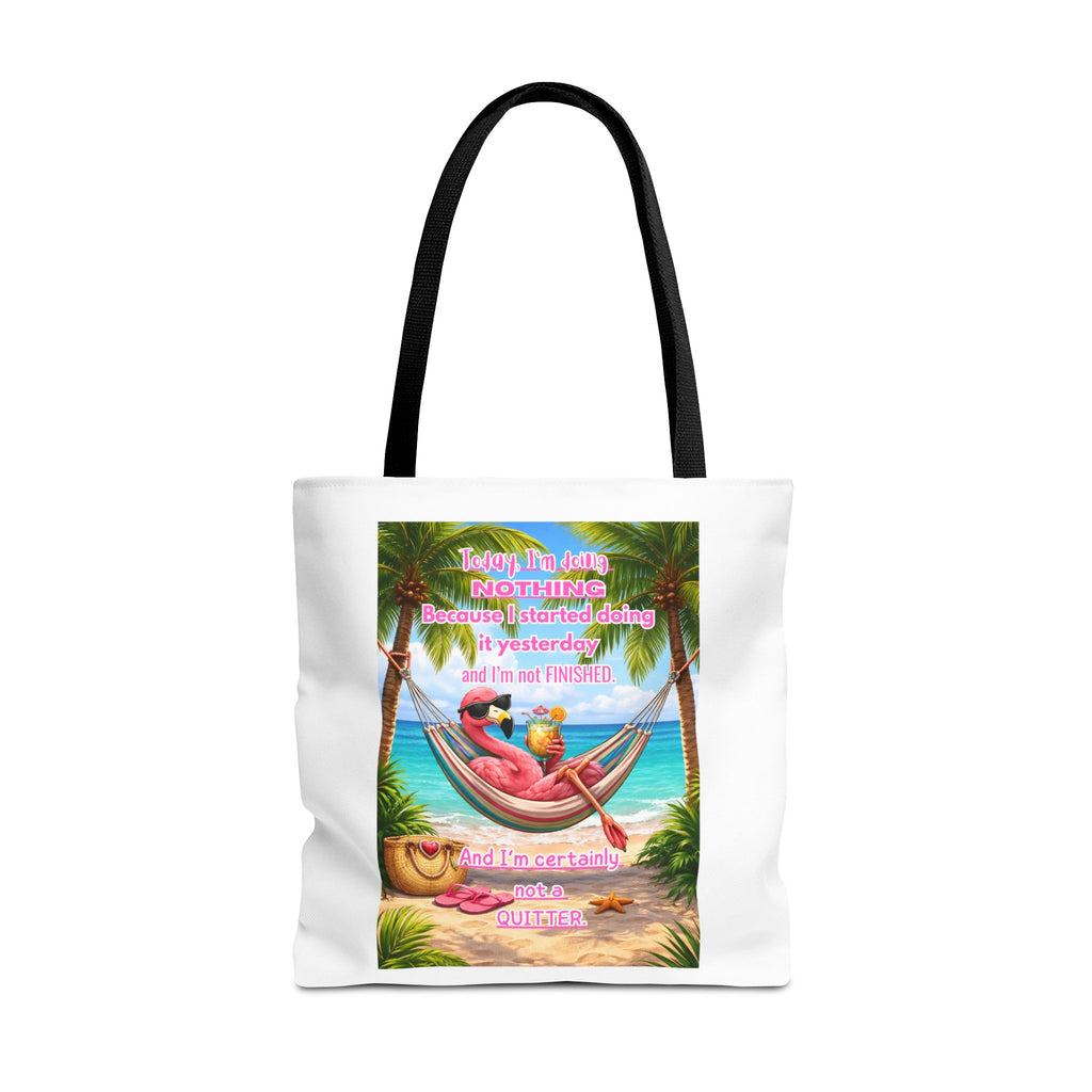 Beach Tote Bag – Relaxing Hammock Design with Funny Quote