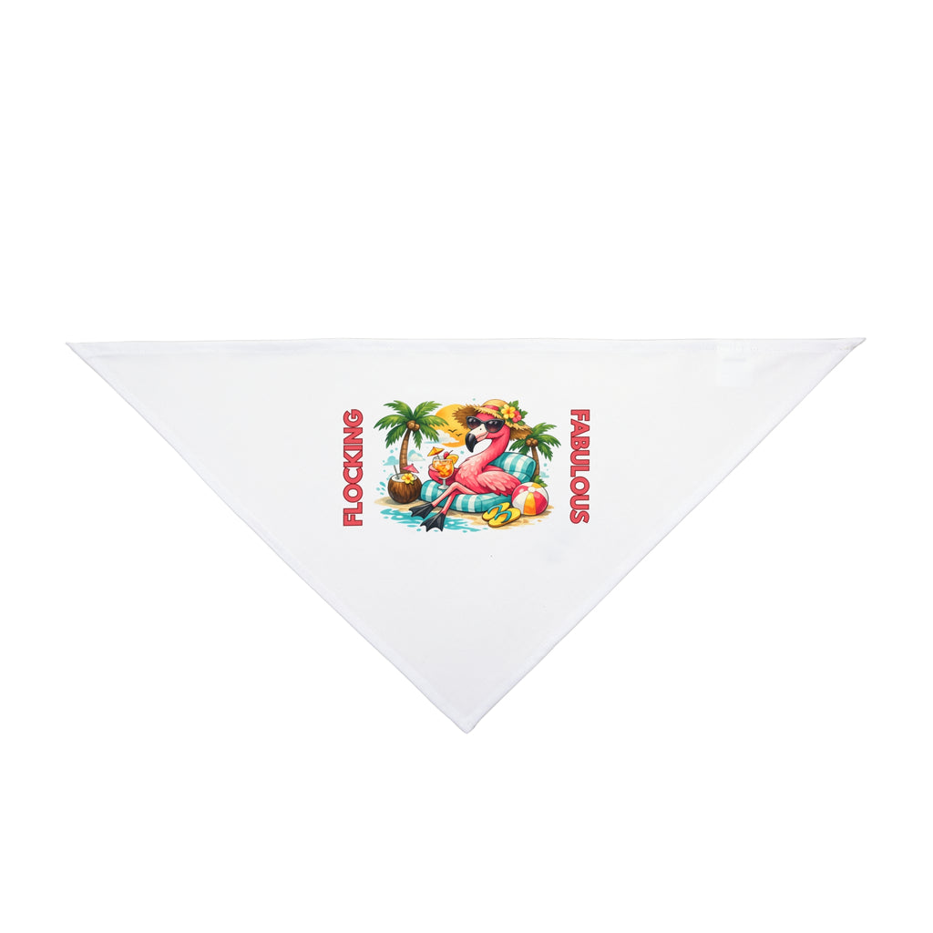 Tropical Flamingo Pet Bandana – White Flocking Fabulous Dog & Cat Accessory