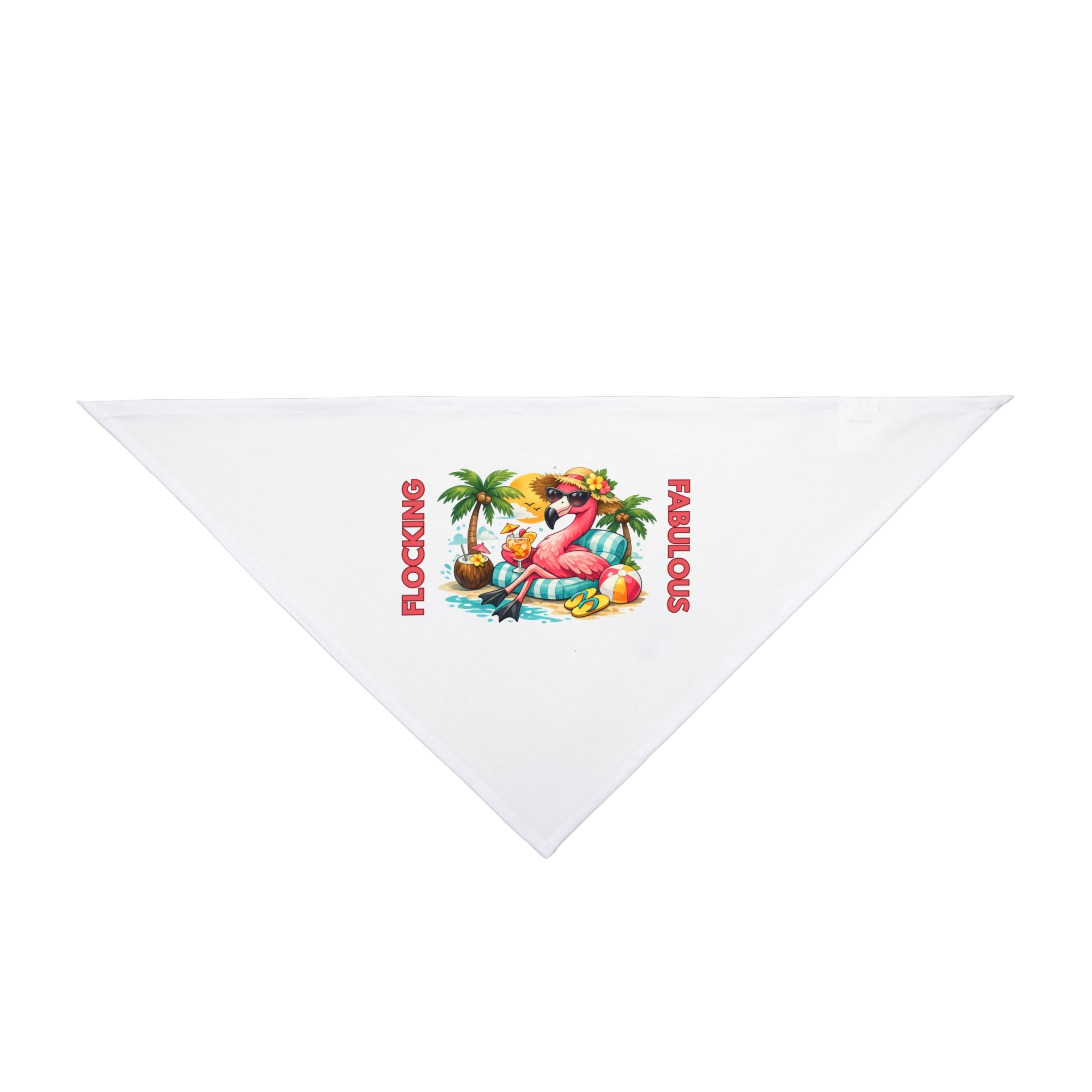 Tropical Flamingo Pet Bandana – White Flocking Fabulous Dog & Cat Accessory