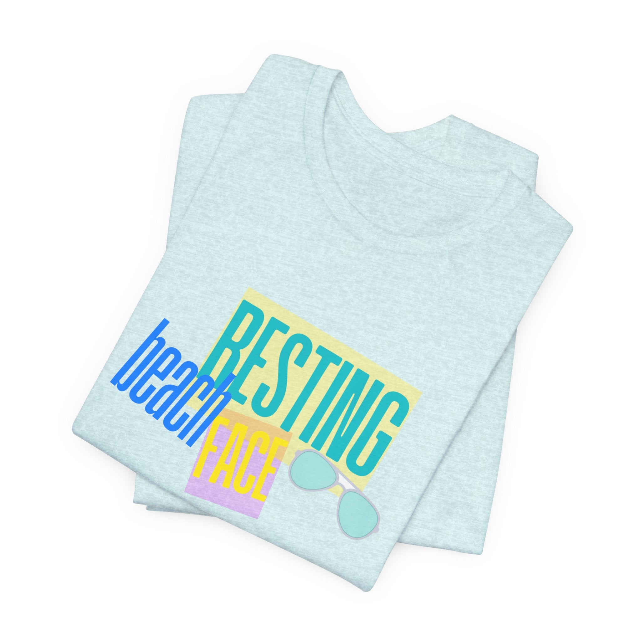 Resting Beach Face Unisex Tee — Funny Summer Vacation T-Shirt with Sunglasses Graphic