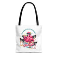 Be a Flamingo Tote Bag – Funny Tropical Canvas Tote with Ostriches