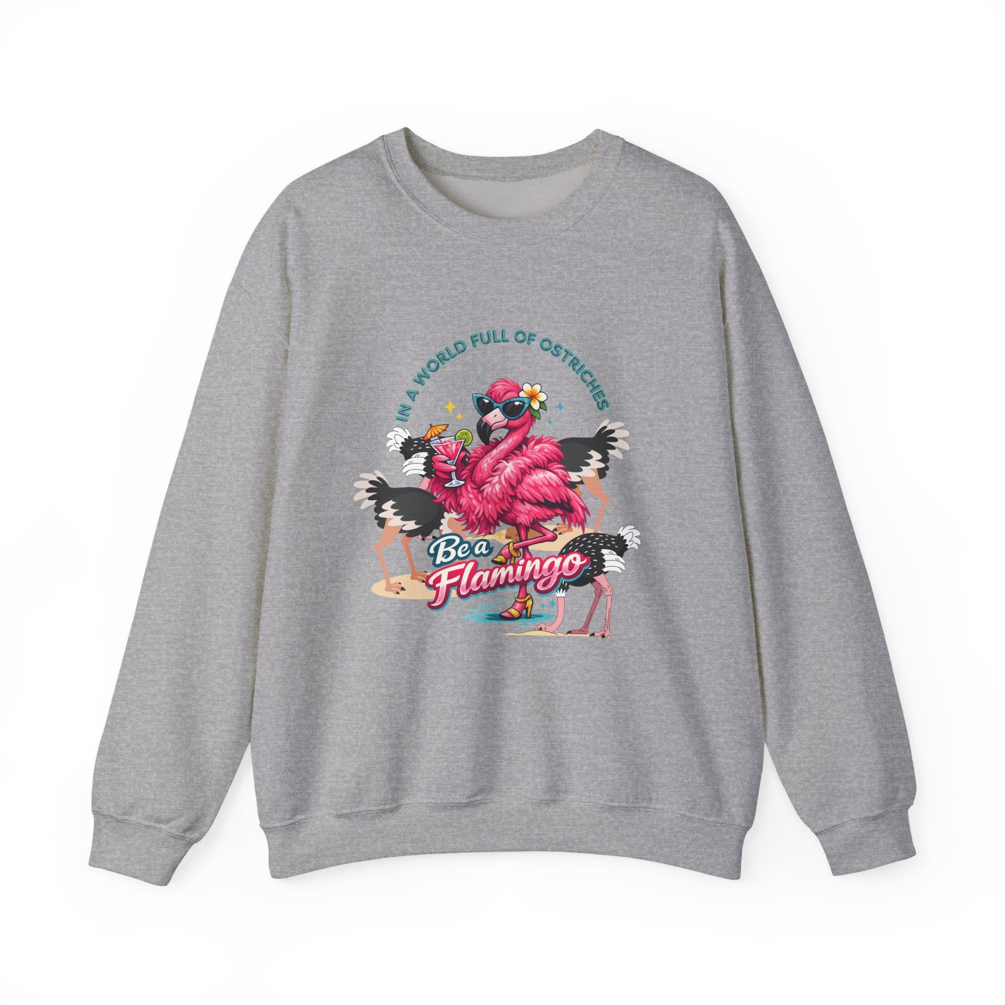 Be a Flamingo Crewneck Sweatshirt – Tropical Graphic Pullover
