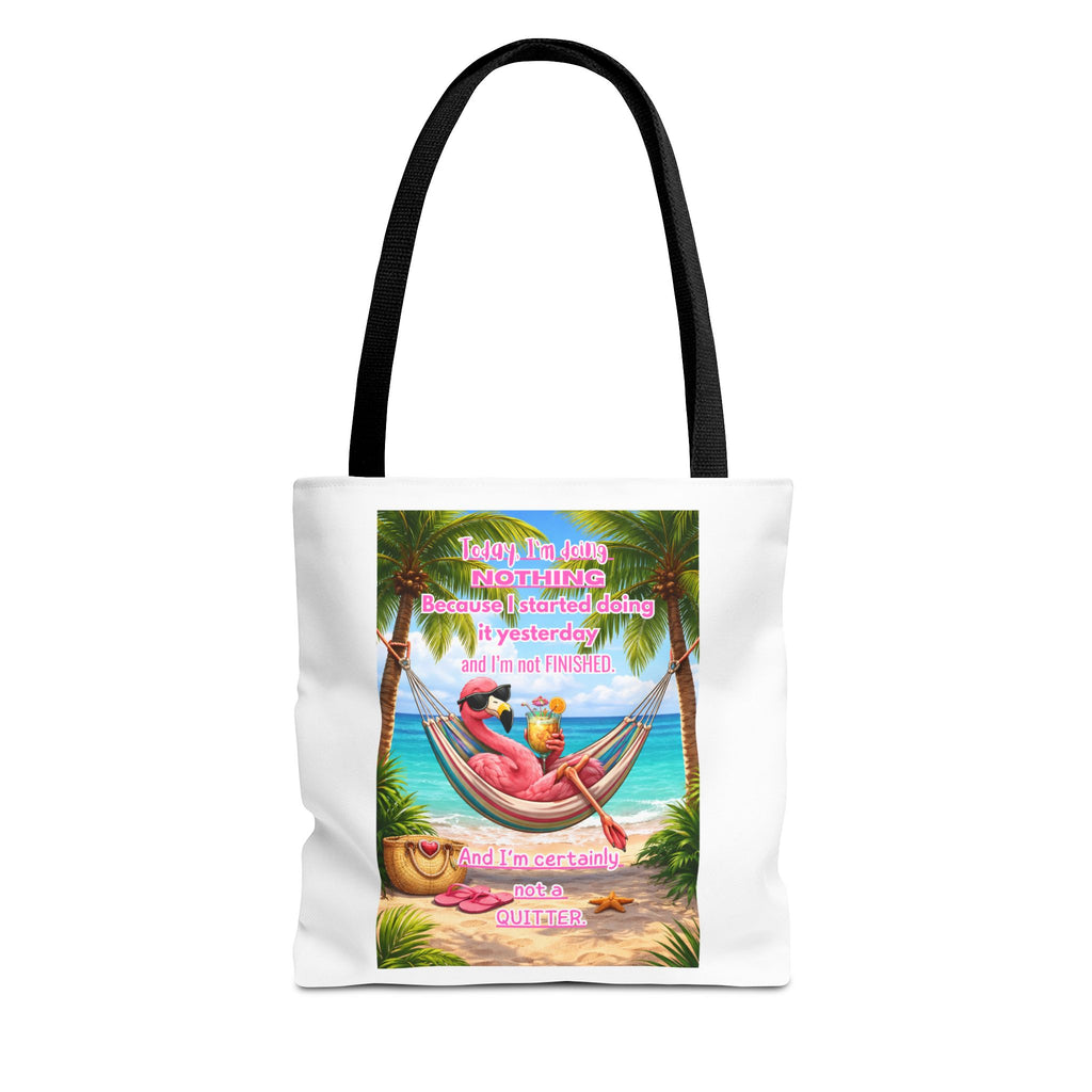 Beach Tote Bag – Relaxing Hammock Design with Funny Quote