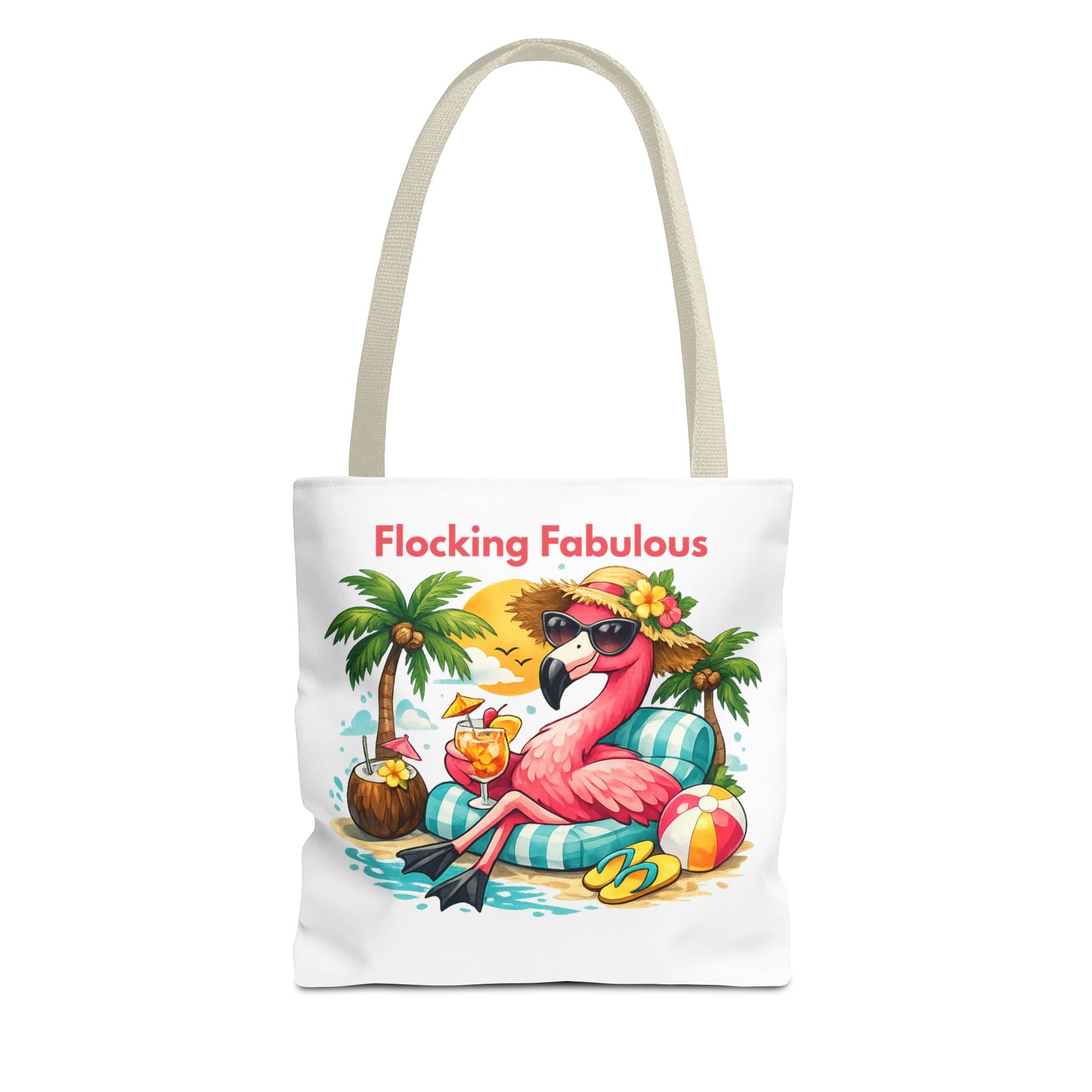 Tote Bag — "Flocking Fabulous" Flamingo Beach Tote