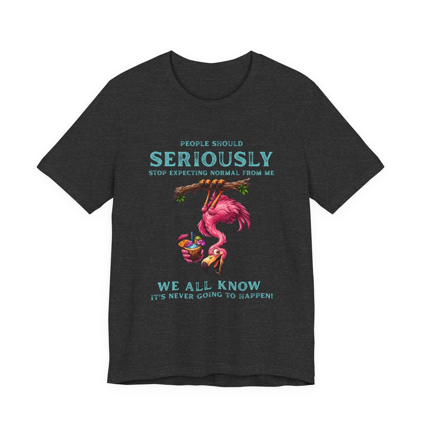 Flamingo Humor Unisex T-Shirt - Stop Expecting Normal From Me Graphic Shirt