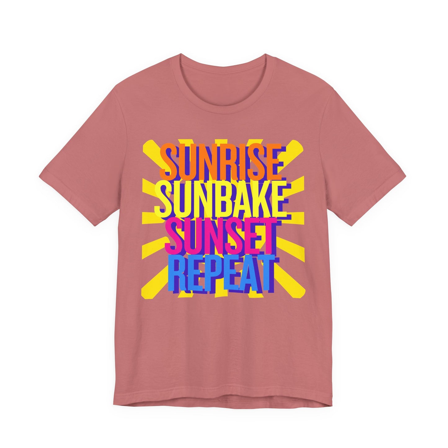 Sunrise Sunbake Sunset Repeat Unisex T-Shirt - Retro Beach / Lake  Vibes Shirt