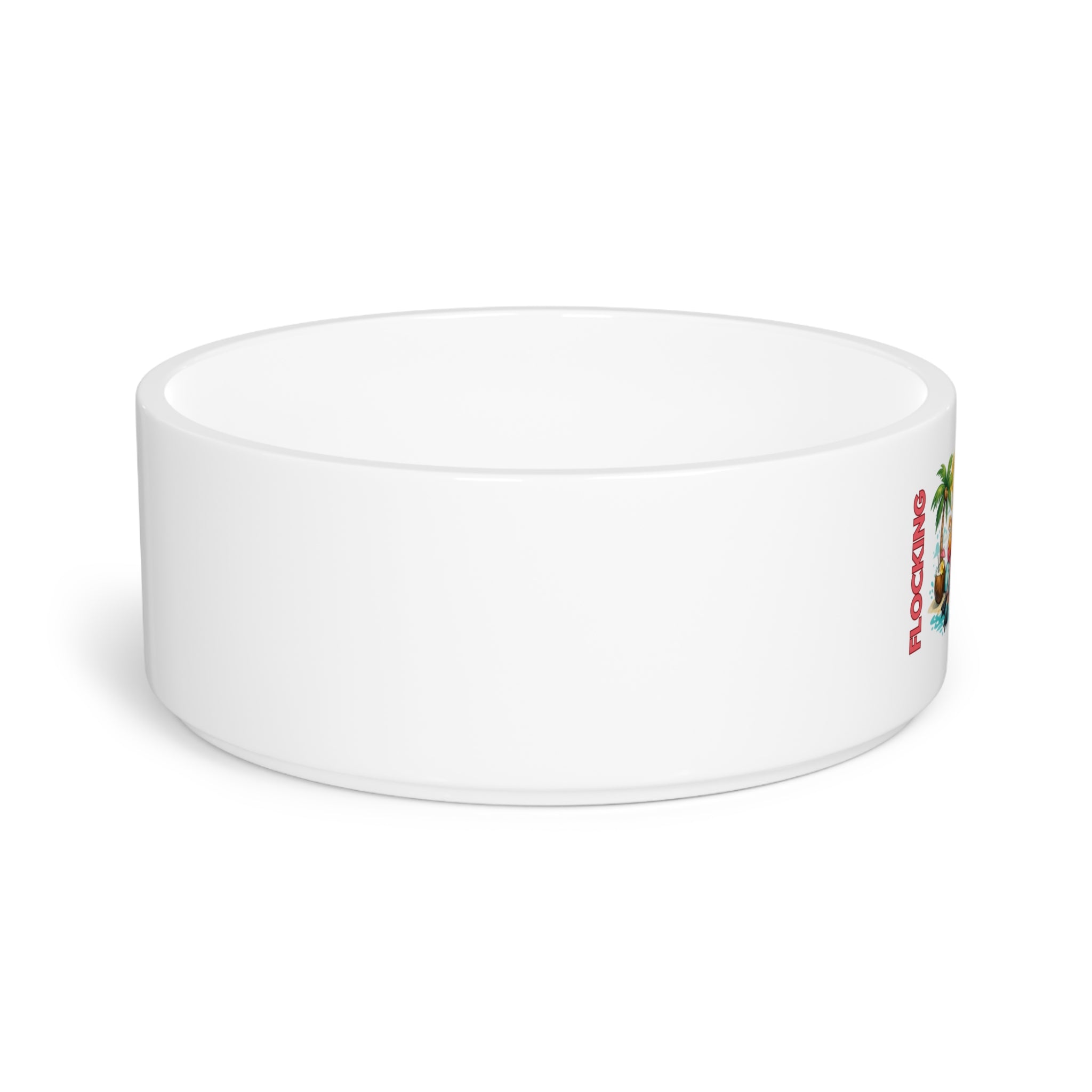 Pet Bowl — "Flocking Fabulous" Tropical Flamingo Dog Bowl