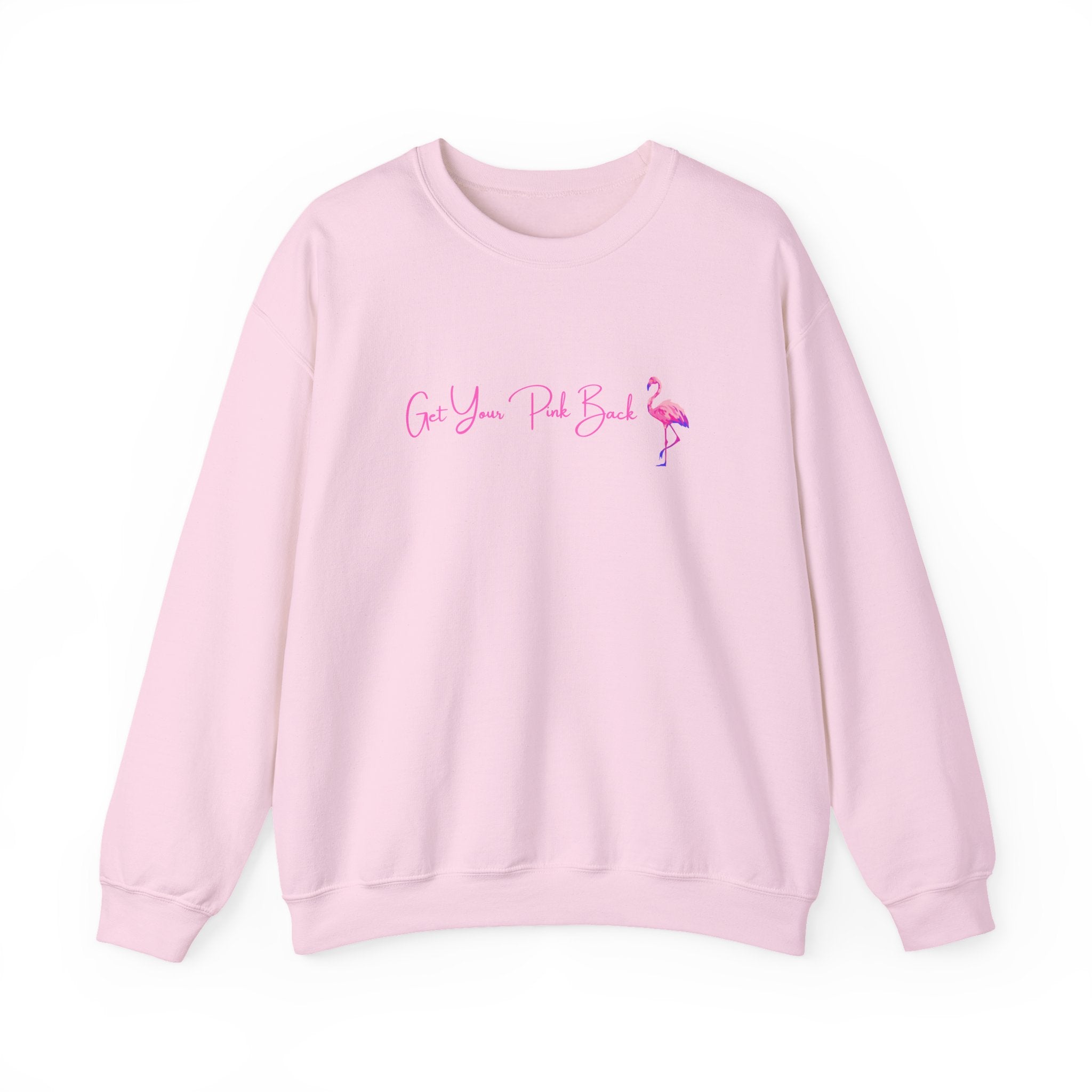 Get Your Pink Back Crewneck Sweatshirt – Hot Pink Flamingo Strength
