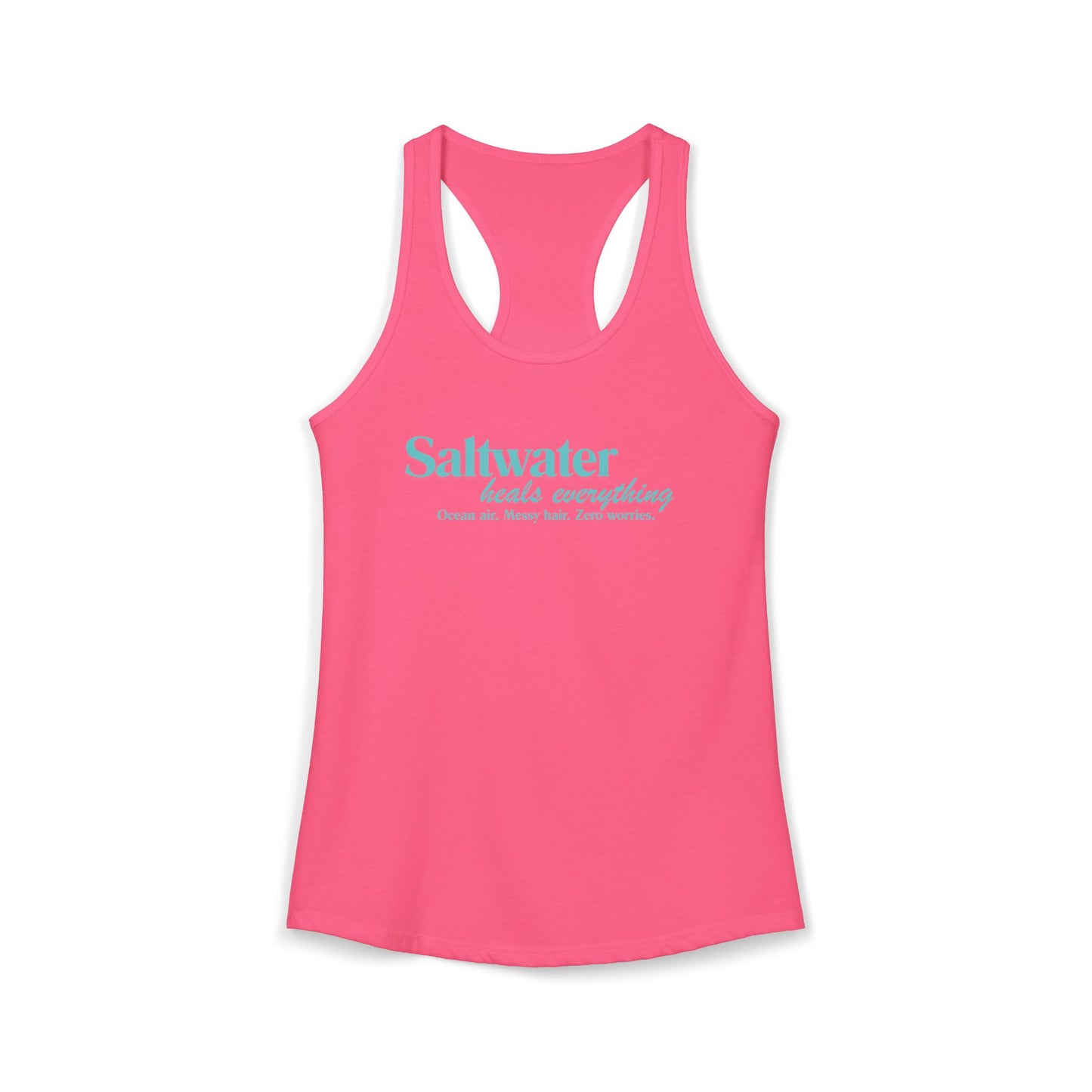 Saltwater Heals Everything Women's Racerback Tank - Beach Coastal Graphic
