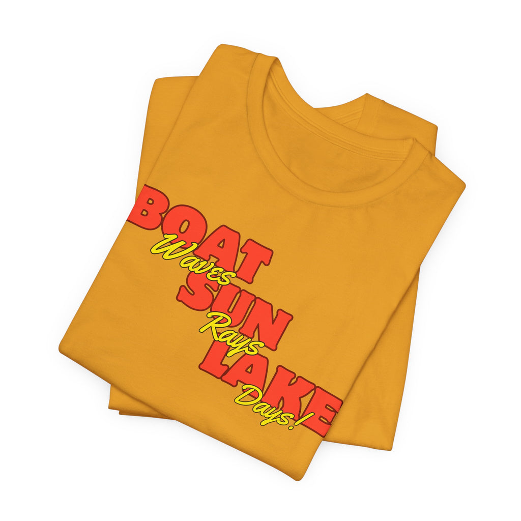 Boat Sun Lake Unisex Tee - Vintage Retro Summer Lakeside Shirt