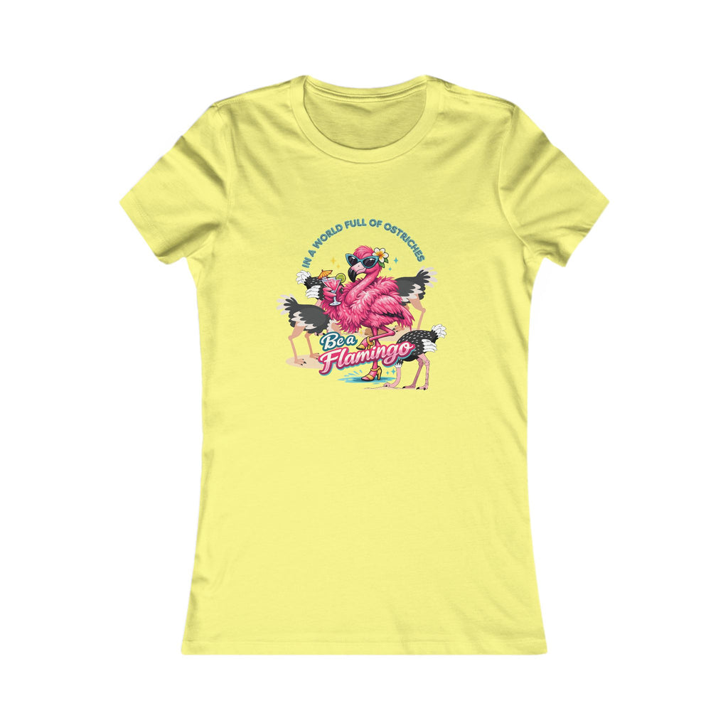 Flamingo Paradise Women's Tee – Retro Pink Flamingo Graphic