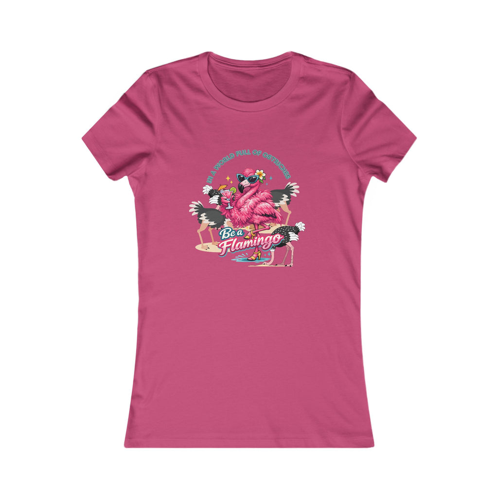 Flamingo Paradise Women's Tee – Retro Pink Flamingo Graphic