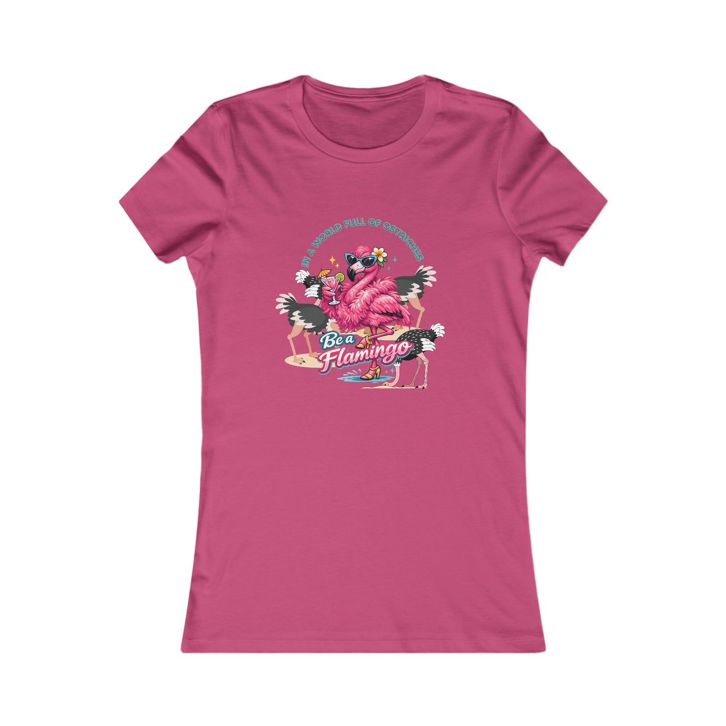 Flamingo Paradise Women's T-Shirt – Retro Pink Flamingo Graphic
