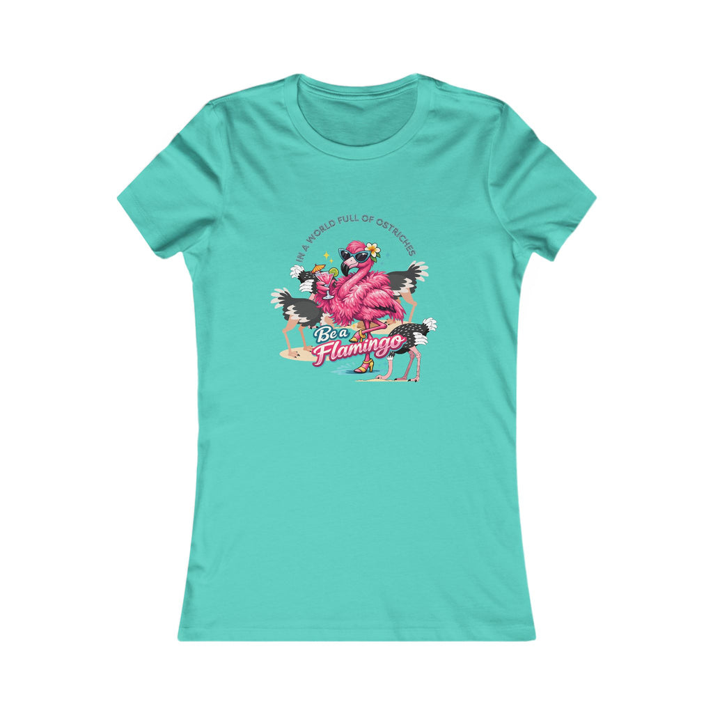 Flamingo Paradise Women's Tee – Retro Pink Flamingo Graphic