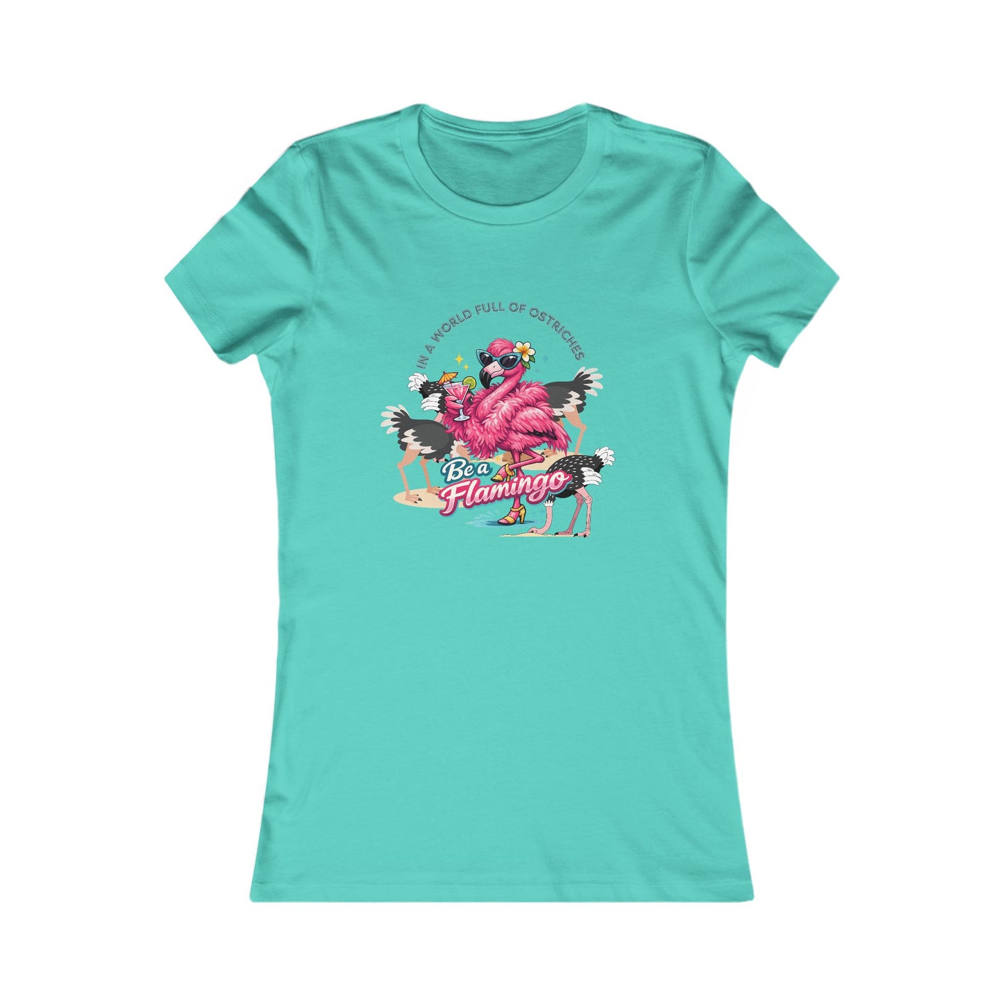 Flamingo Paradise Women's T-Shirt – Retro Pink Flamingo Graphic