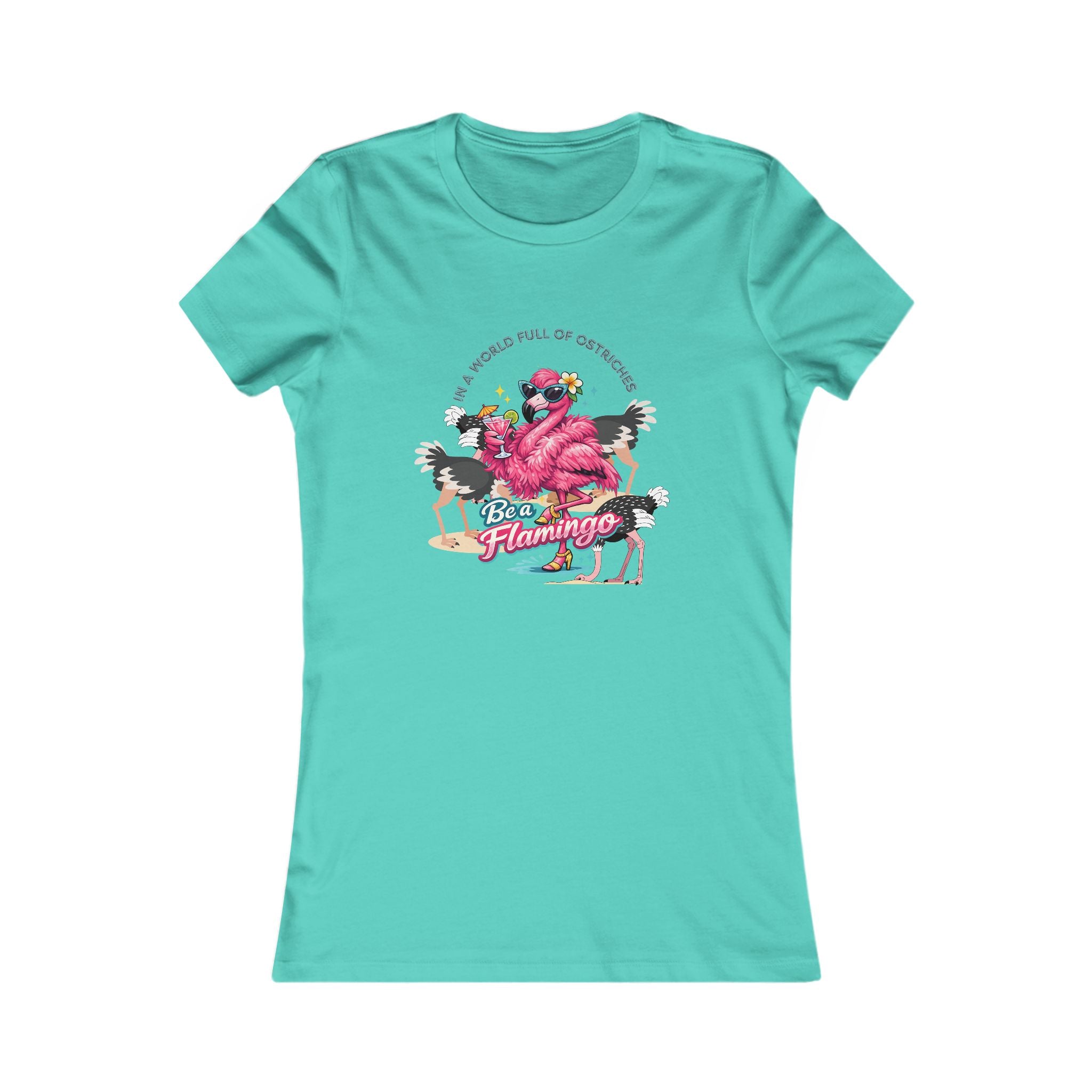 Flamingo Paradise Women's Tee – Retro Pink Flamingo Graphic