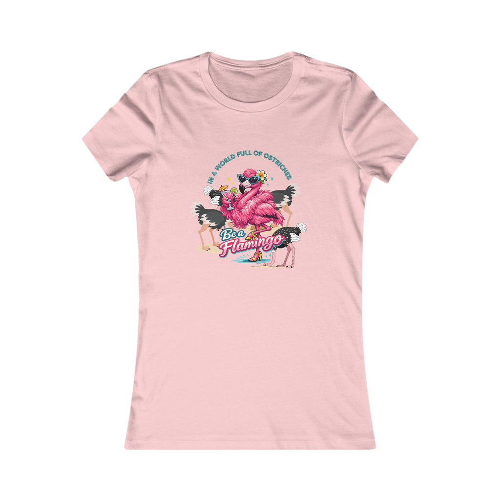 Flamingo Paradise Women's Tee – Retro Pink Flamingo Graphic