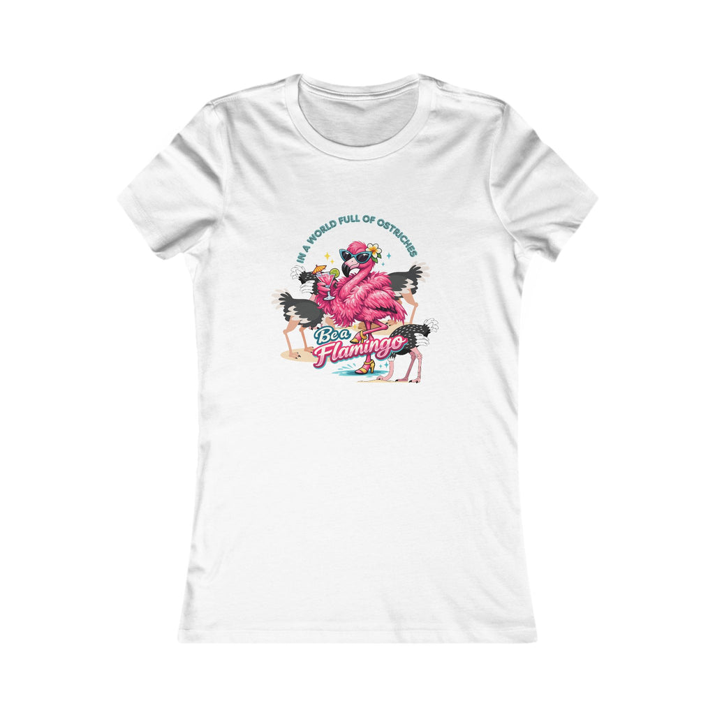 Flamingo Paradise Women's Tee – Retro Pink Flamingo Graphic