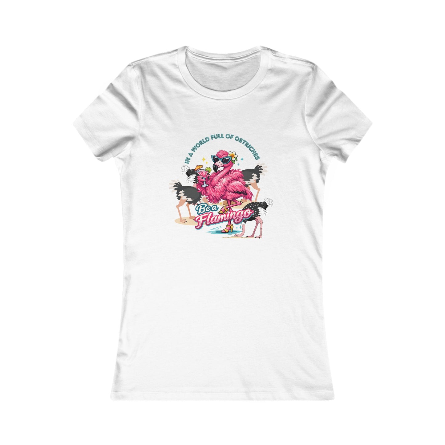 Flamingo Paradise Women's T-Shirt – Retro Pink Flamingo Graphic