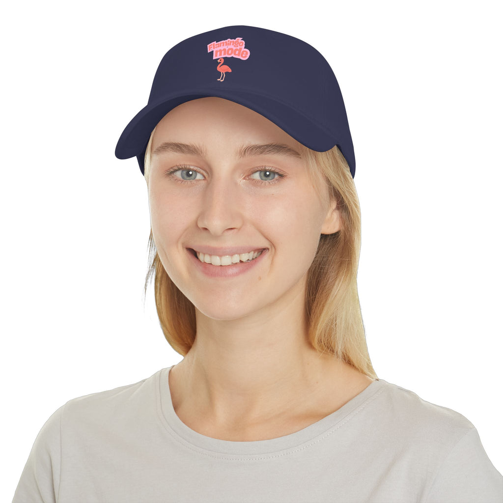 Flamingo Mode Low Profile Baseball Cap — Cute Pink Flamingo Hat