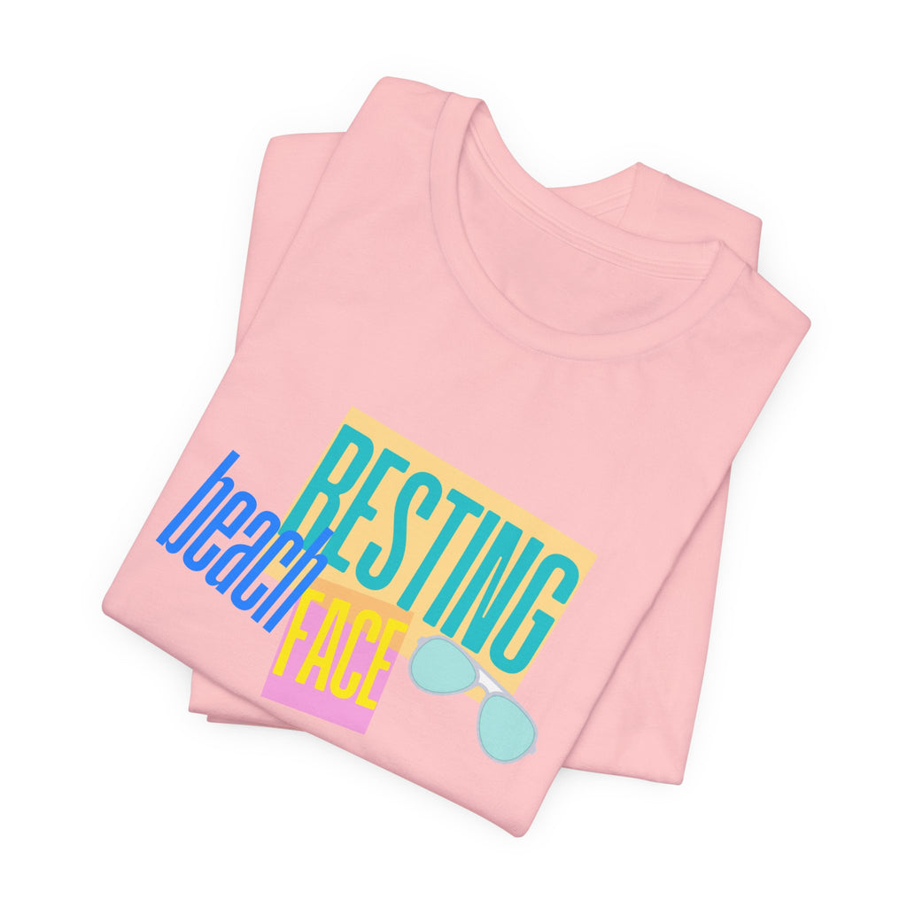 Resting Beach Face Unisex Tee — Funny Summer Vacation T-Shirt with Sunglasses Graphic