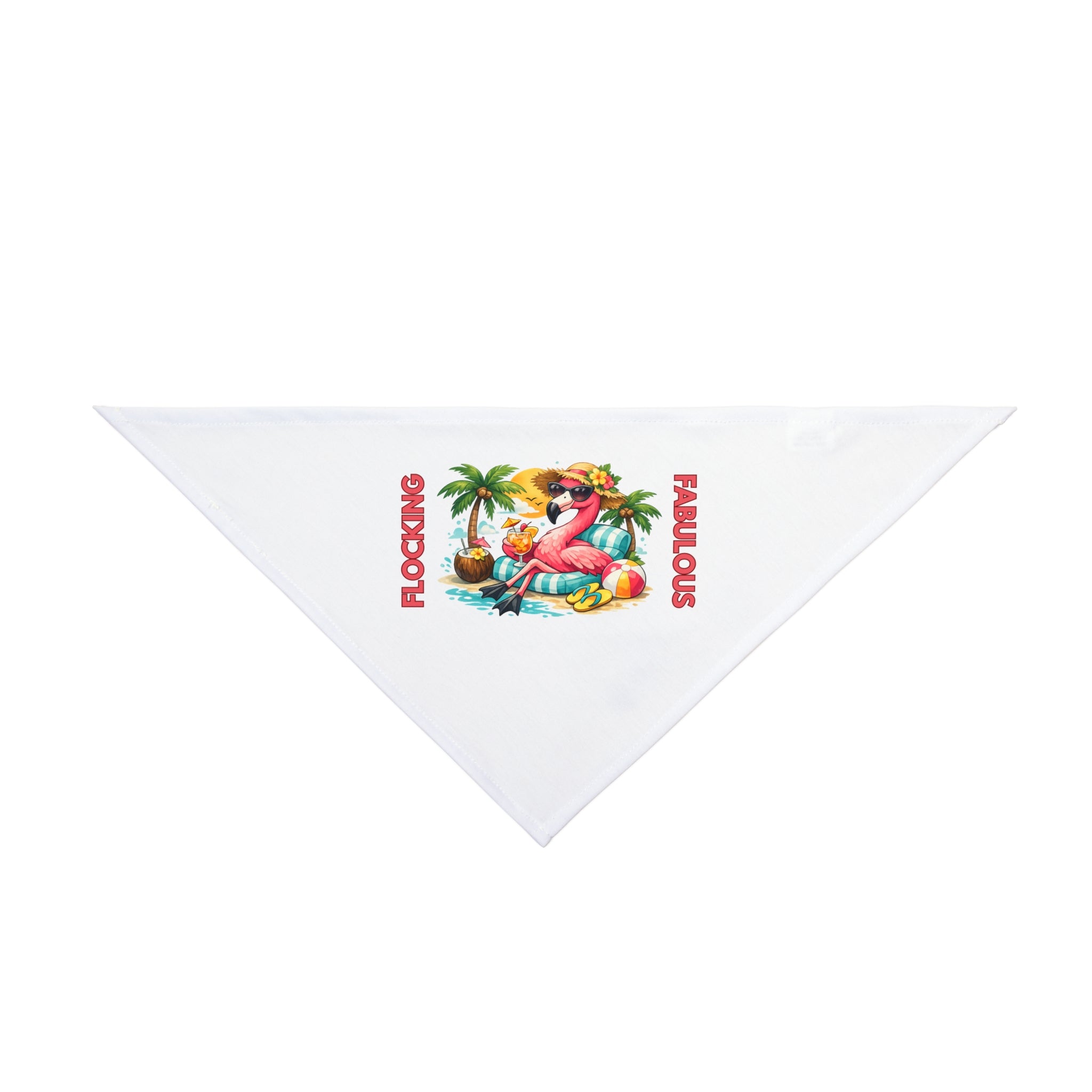 Tropical Flamingo Pet Bandana – White Flocking Fabulous Dog & Cat Accessory