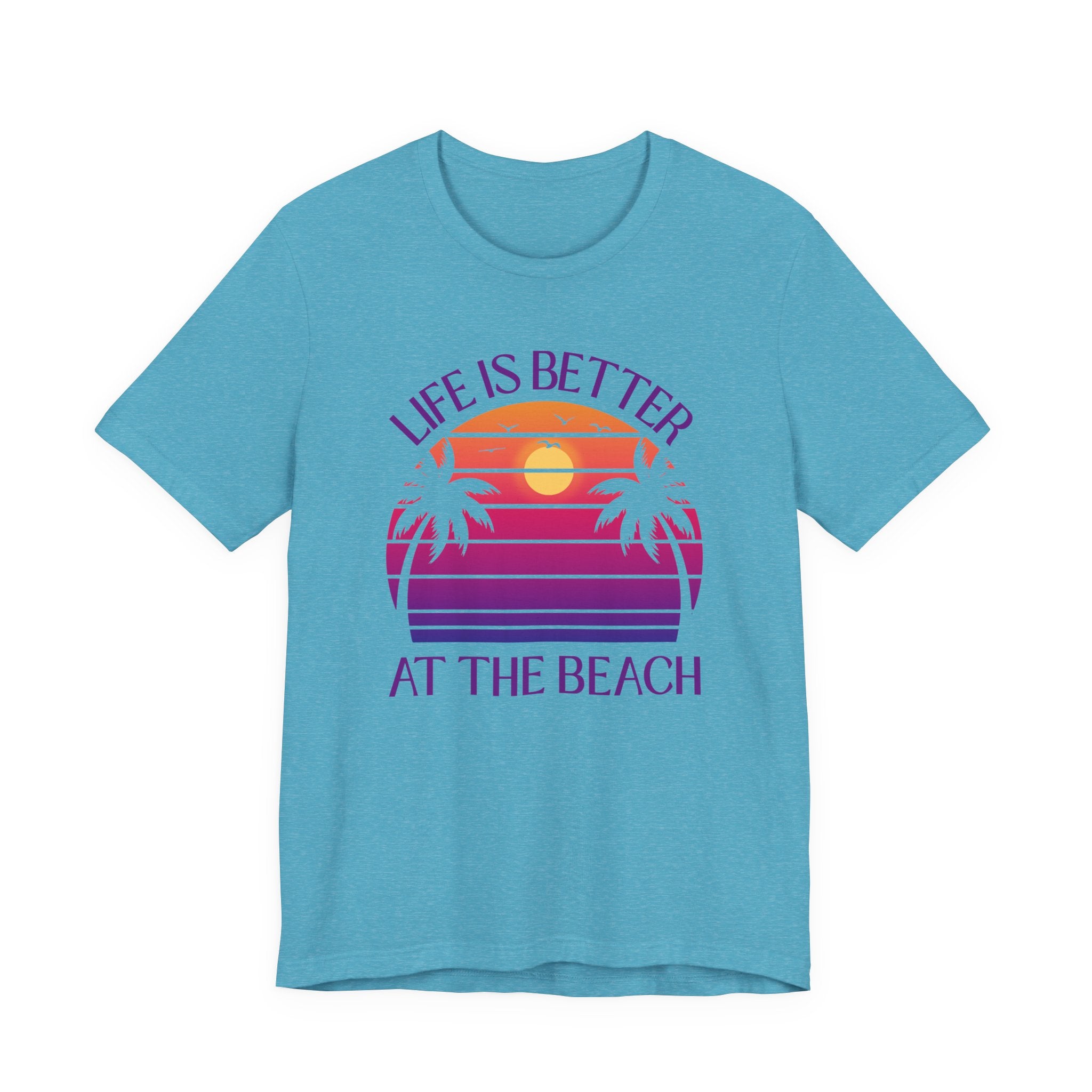 Life Is Better At The Beach Shirt - Retro Sunset Palm Tree Tee