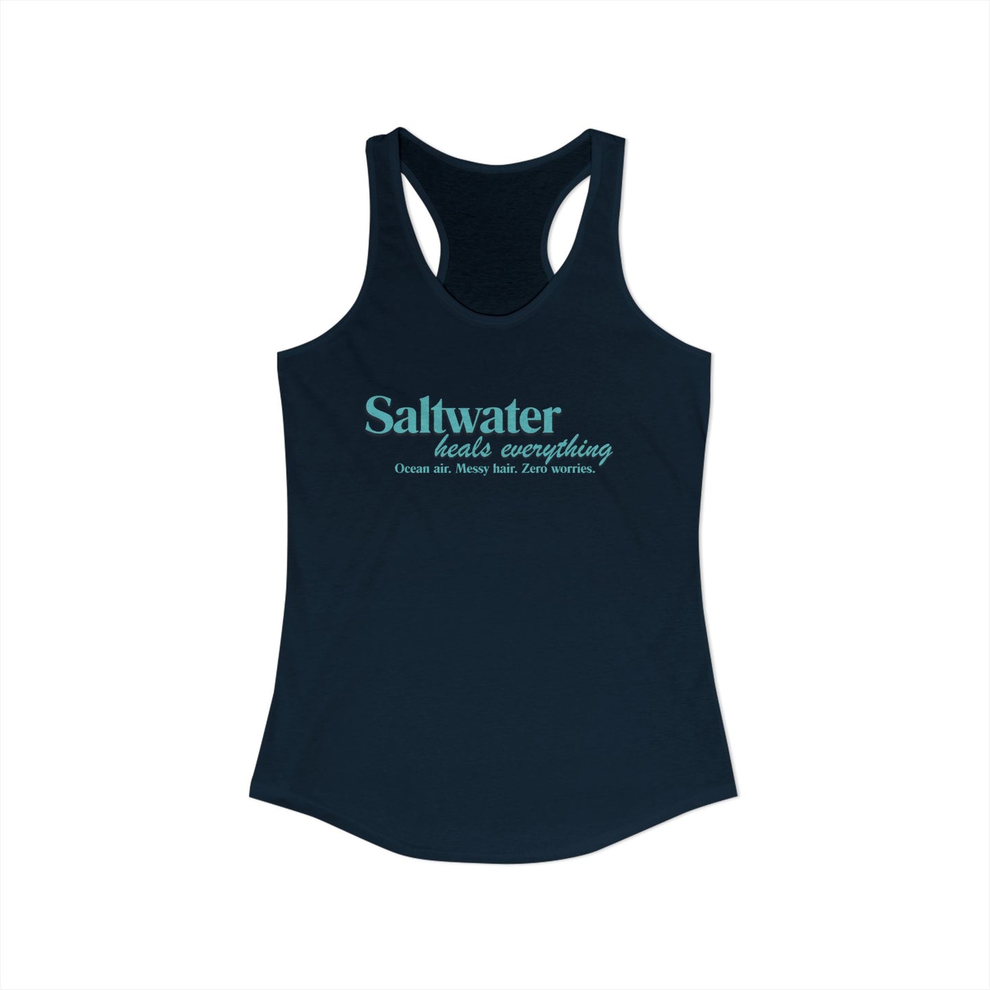 Saltwater Heals Everything Women's Racerback Tank - Beach Coastal Graphic