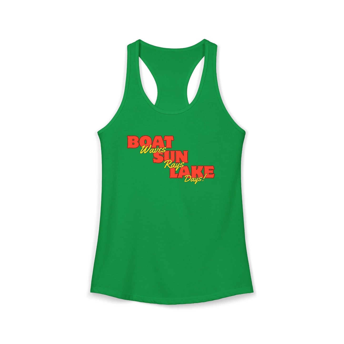 Women's Ideal Racerback Tank Boat Sun Lake Vibes