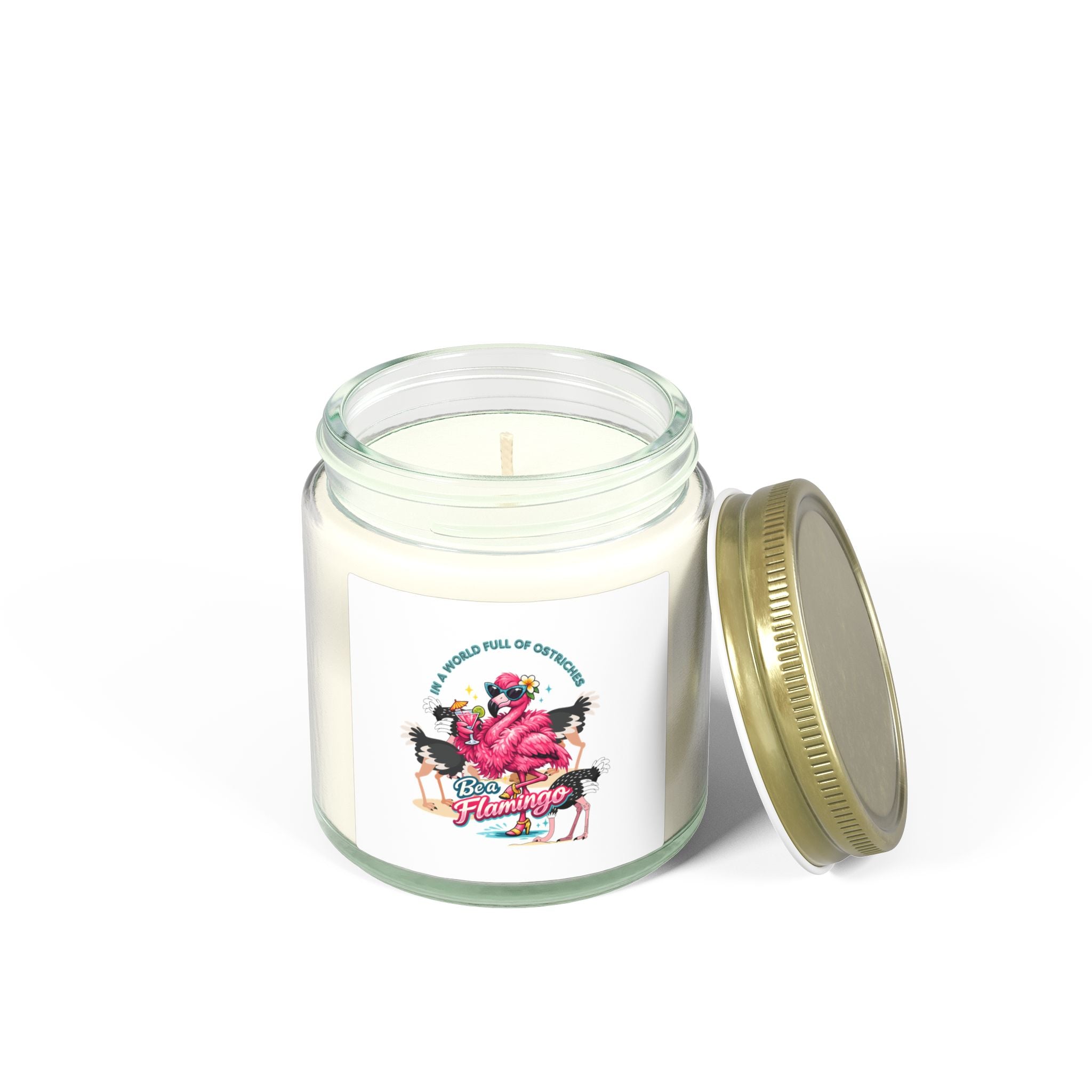 Tropical Flamingo Scented Candle - 4oz/9oz Wax Jar Beach Decor