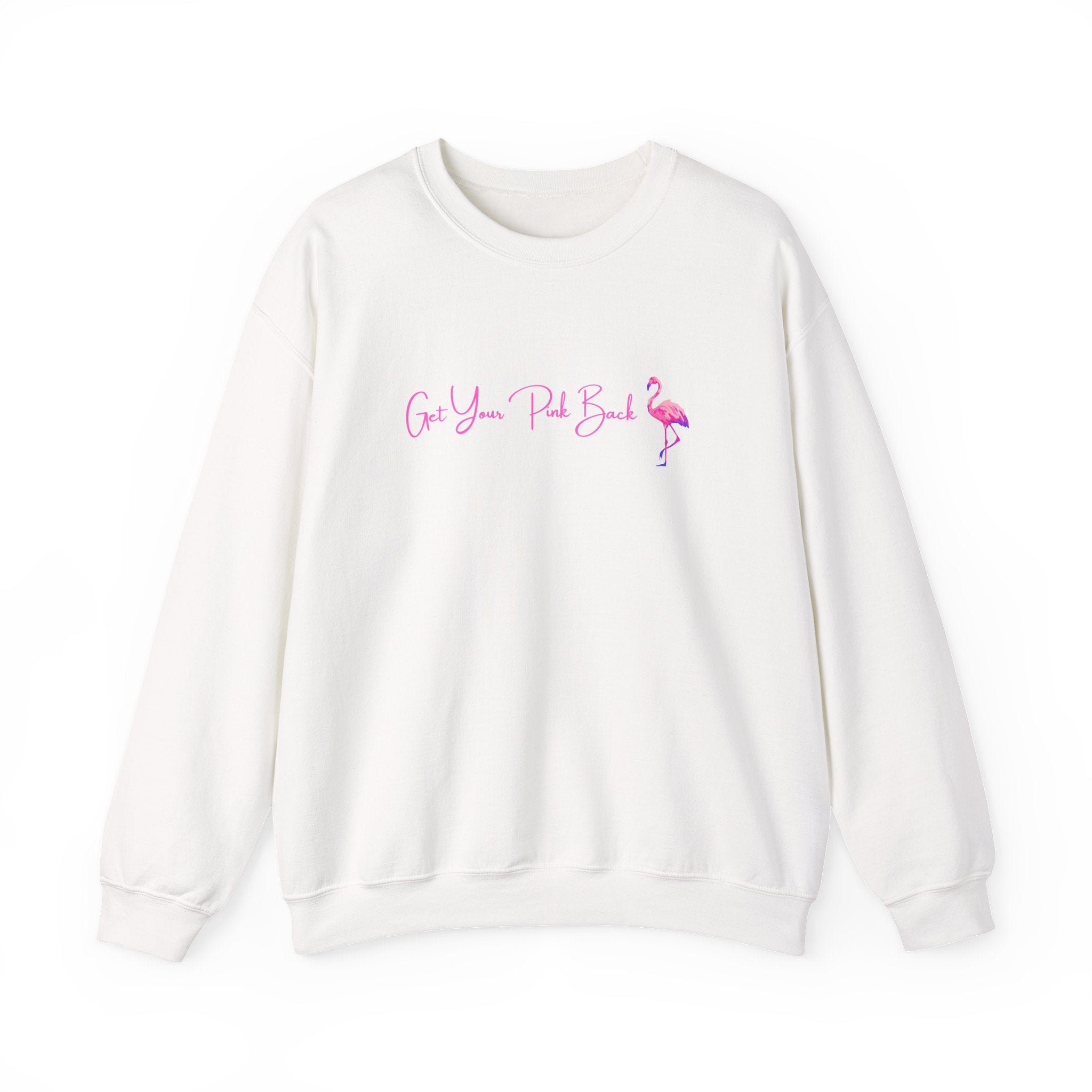 Get Your Pink Back Crewneck Sweatshirt – Hot Pink Flamingo Strength