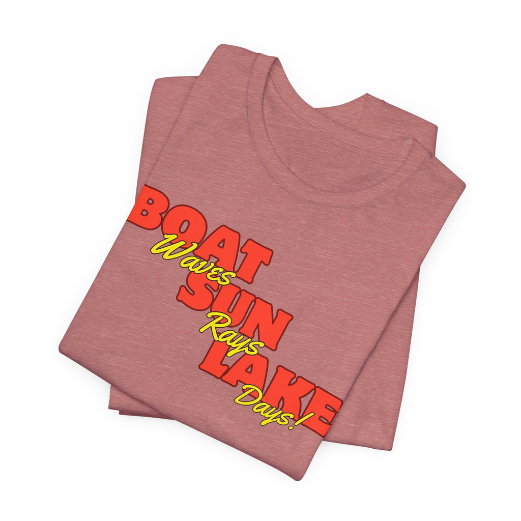 Boat Sun Lake Unisex Tee - Vintage Retro Summer Lakeside Shirt