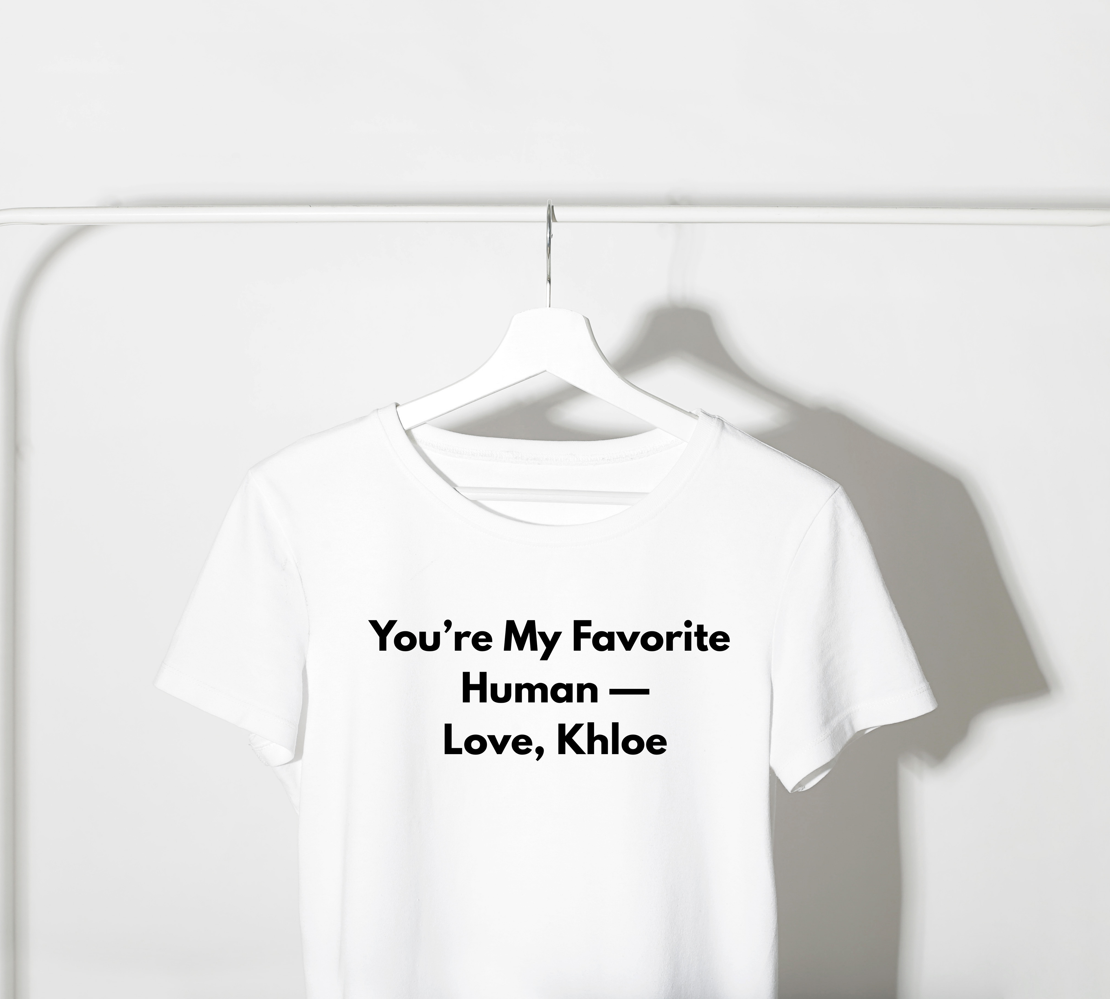 You're My Favorite Human - Personalized Pet Love T-Shirt Black Lettering