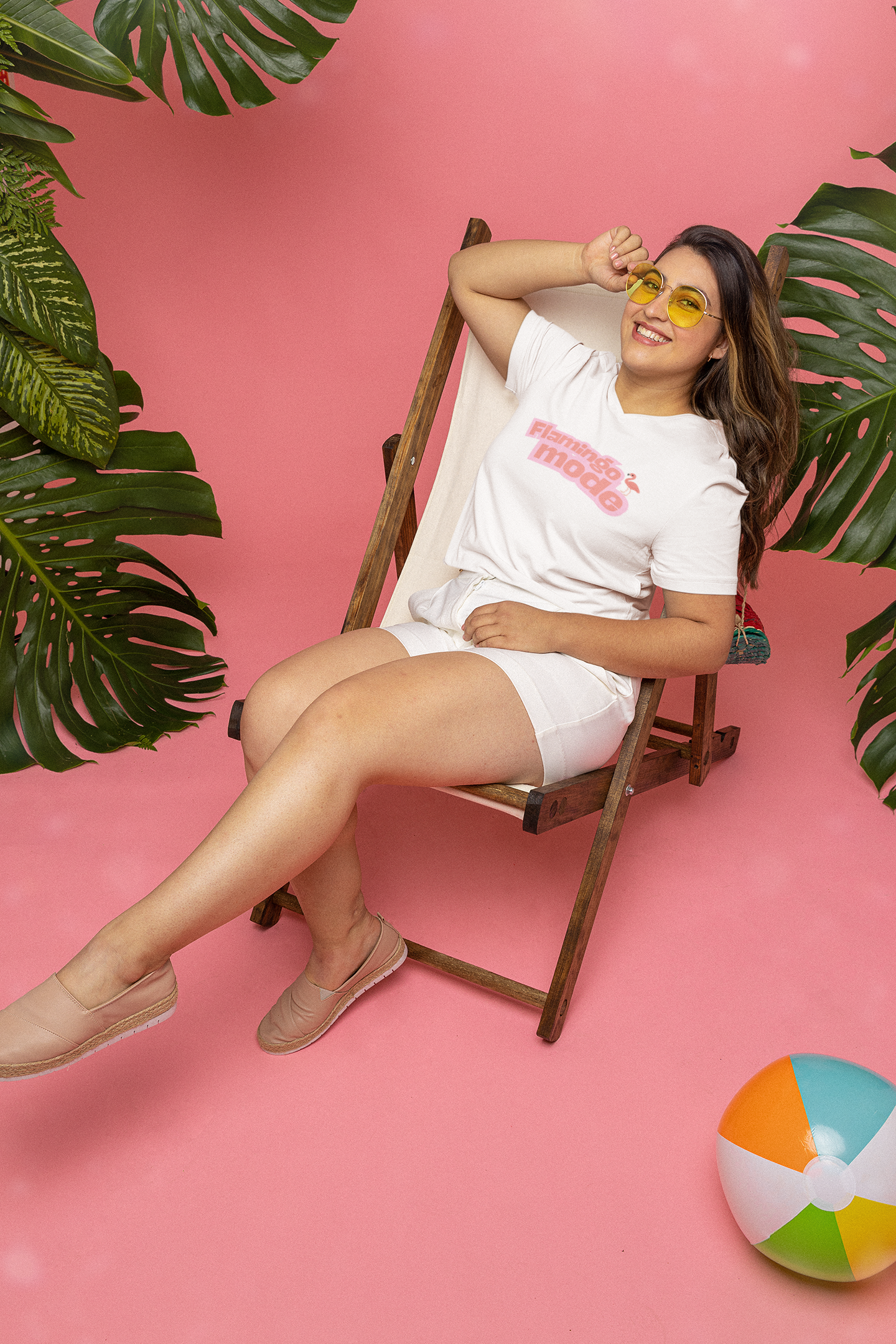 Flamingo Mode V-Neck Tee