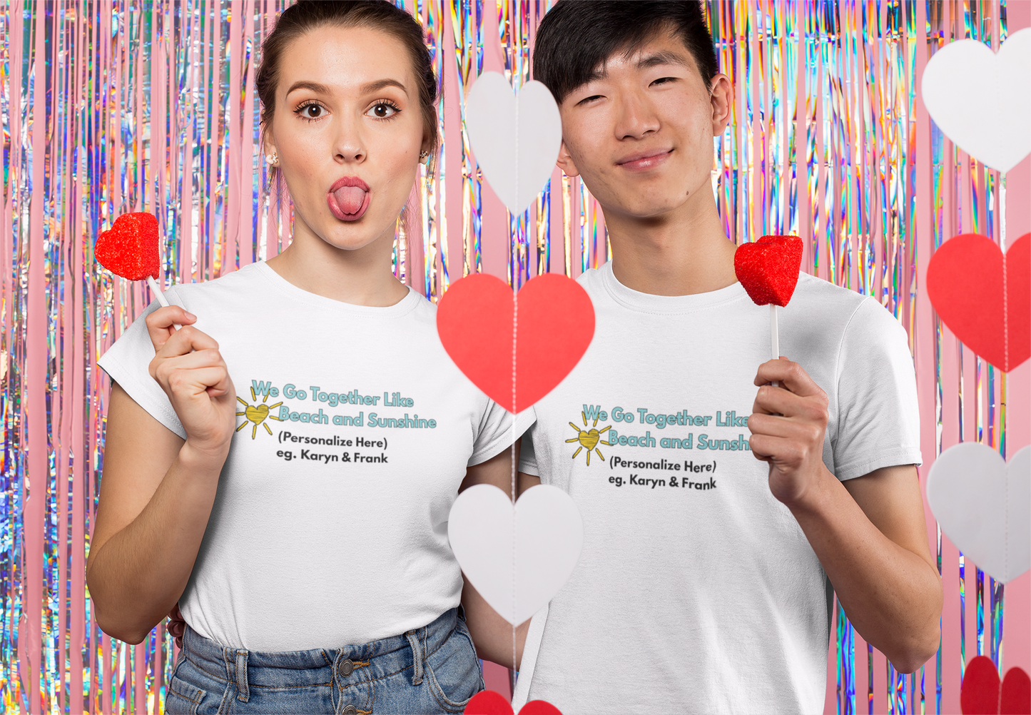 We Go Together Like Beach and Sunshine Personalized T-Shirt – Unisex Jersey Tee