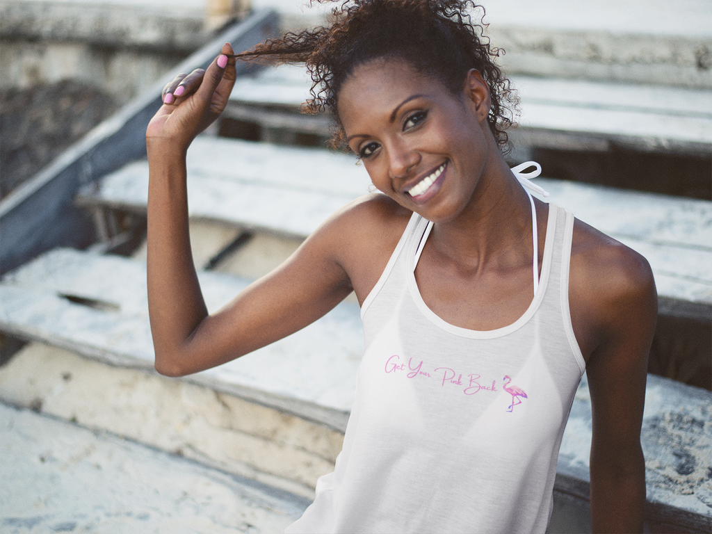 Get Your Pink Back Women's Racerback Tank – Hot Pink Flamingo Strength Tee