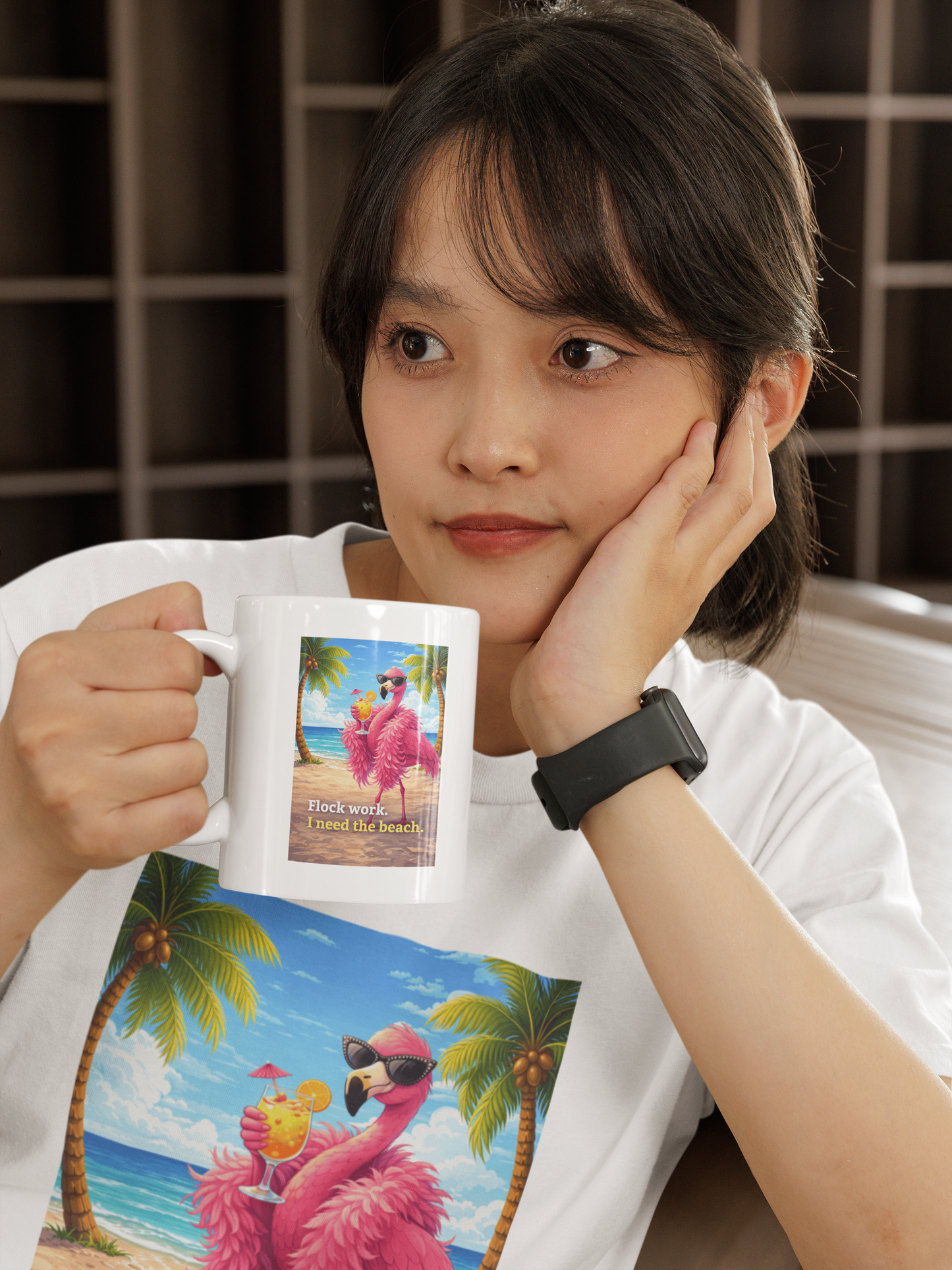 Tropical Beach Ceramic Mug — Island Vibes Coffee Cup (11oz)