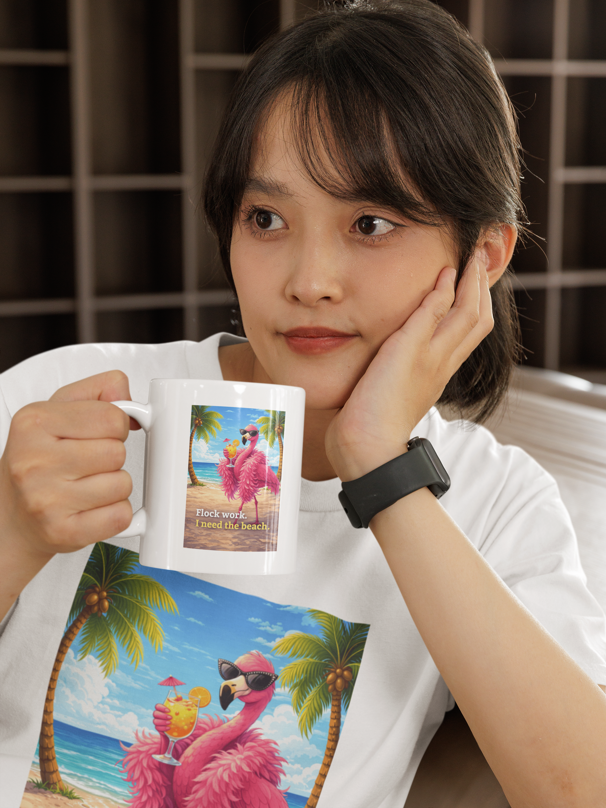 Tropical Beach Ceramic Mug — Island Vibes Coffee Cup (11oz & 15oz)