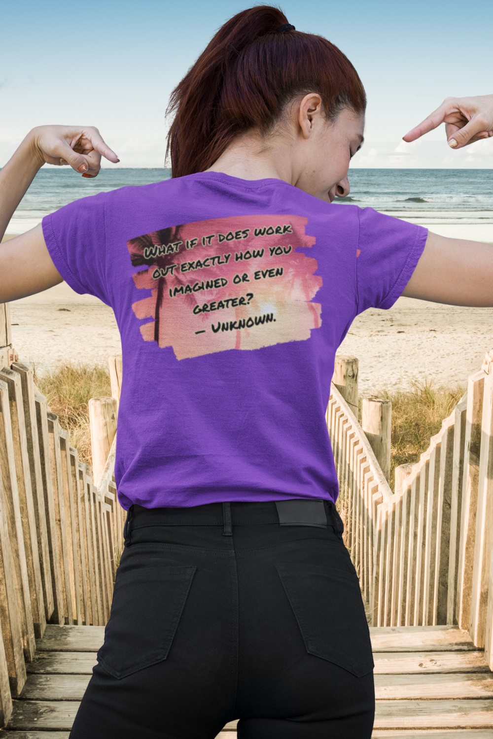 What If It Does Work Out Women's T-Shirt - Inspirational Back Print Shirt